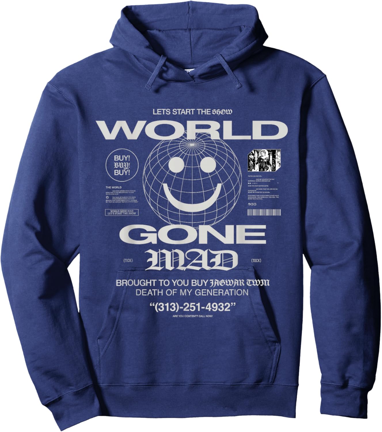 "World Gone Mad" Hoodie - Hoodie | Navy