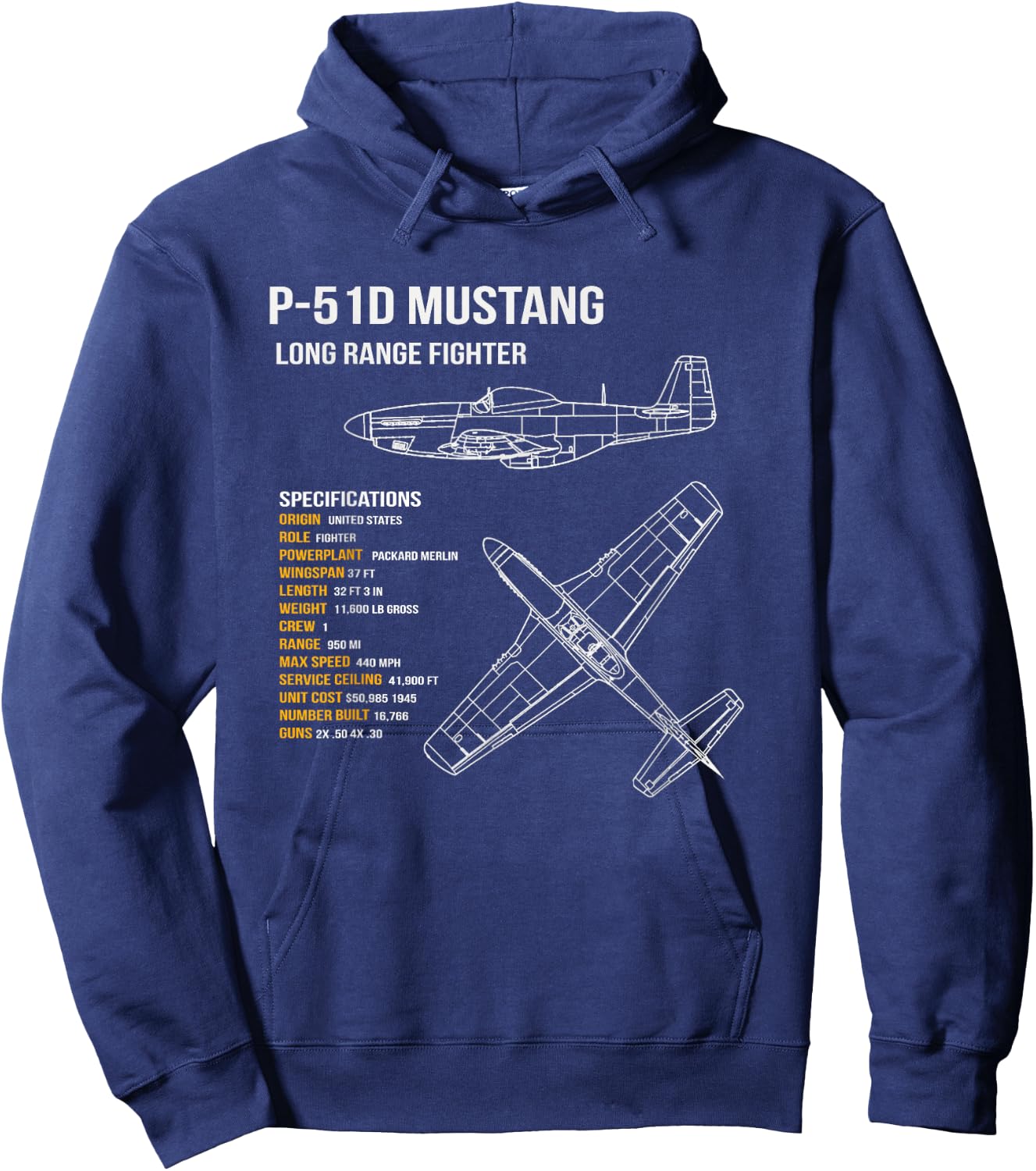 P-51 Mustang Hoodie - Hoodie | Navy