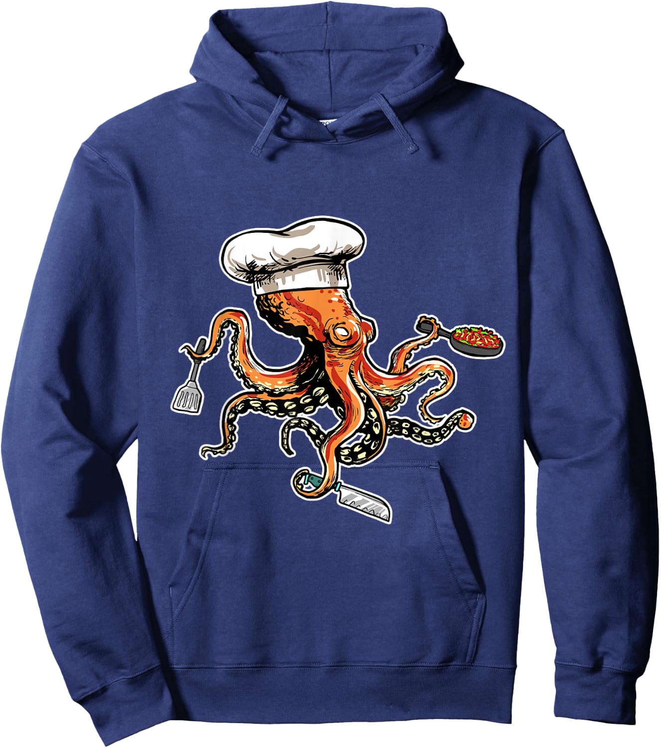 Funny Octopus Chef with Chef's Hat Hoodie - Hoodie | Navy