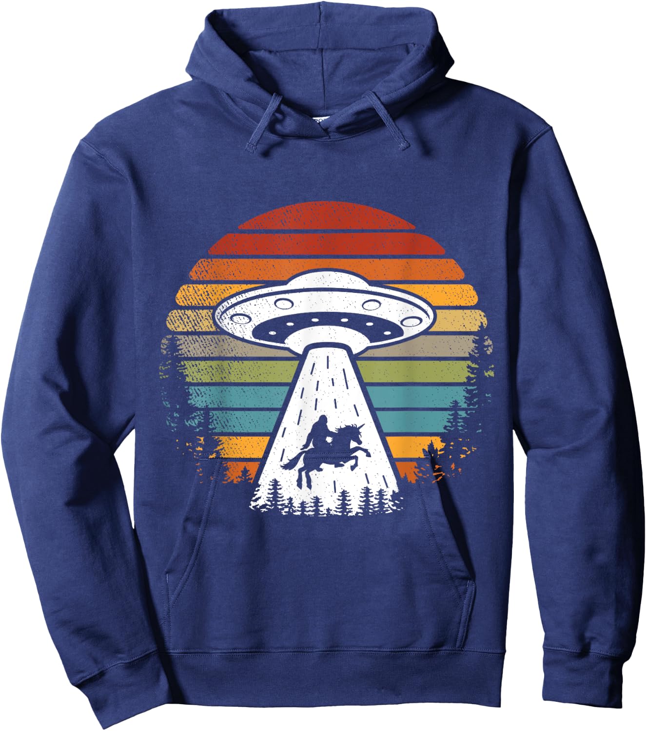 Bigfoot Alien Unicorn Sasquatch UFO Hoodie - Hoodie | Navy