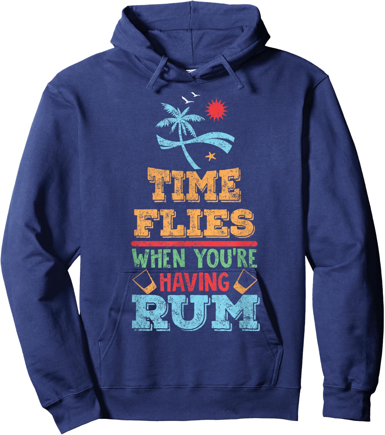 Time Flies When You're Having Rum Hoodie - Hoodie | Navy
