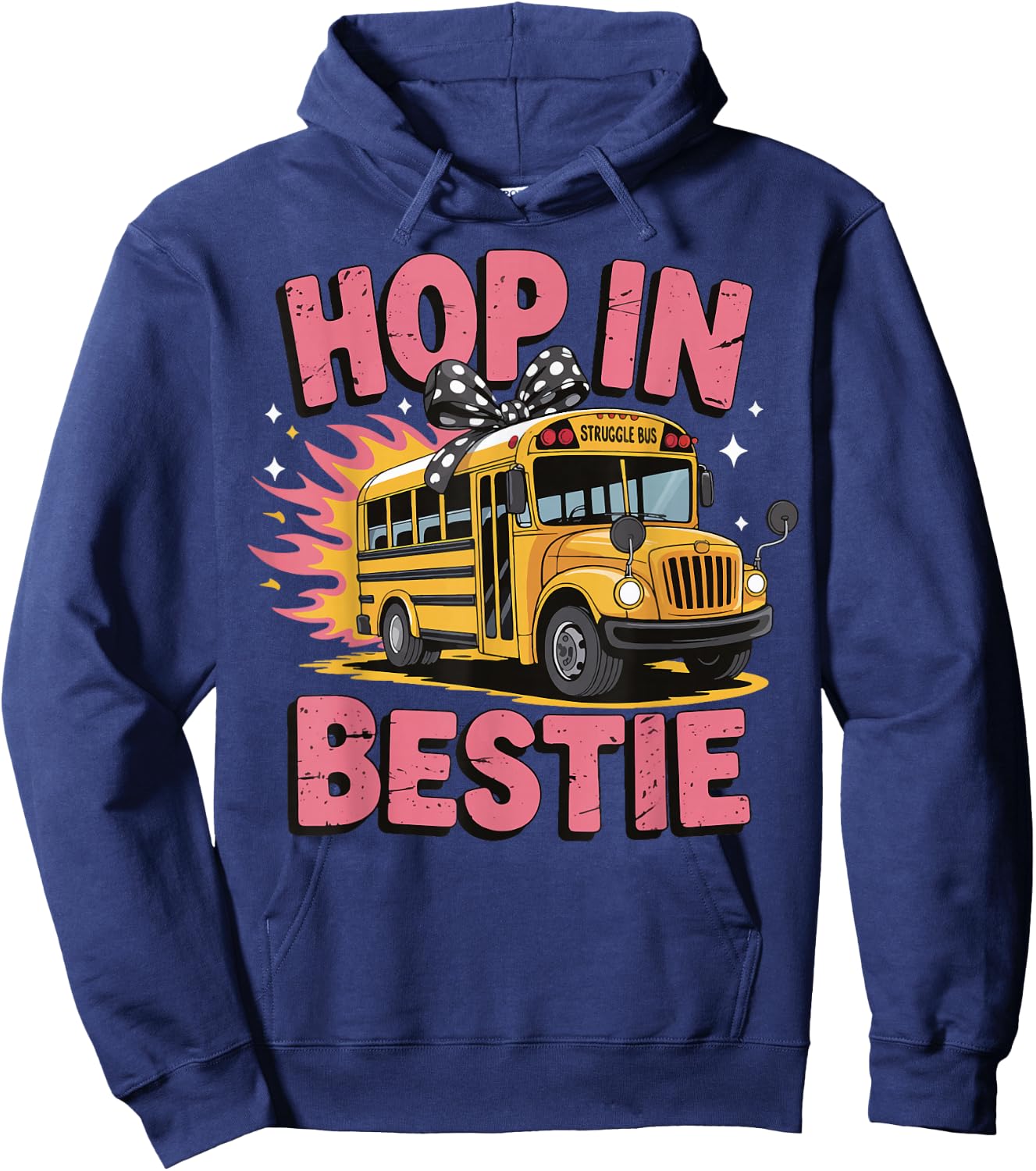 Hop In Bestie Struggle Bus Hoodie - Hoodie | Navy