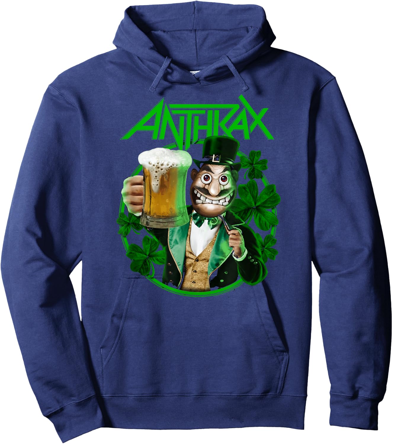 Anthrax – St. Patrick's Day Beer Shamrock Hoodie - Hoodie | Navy