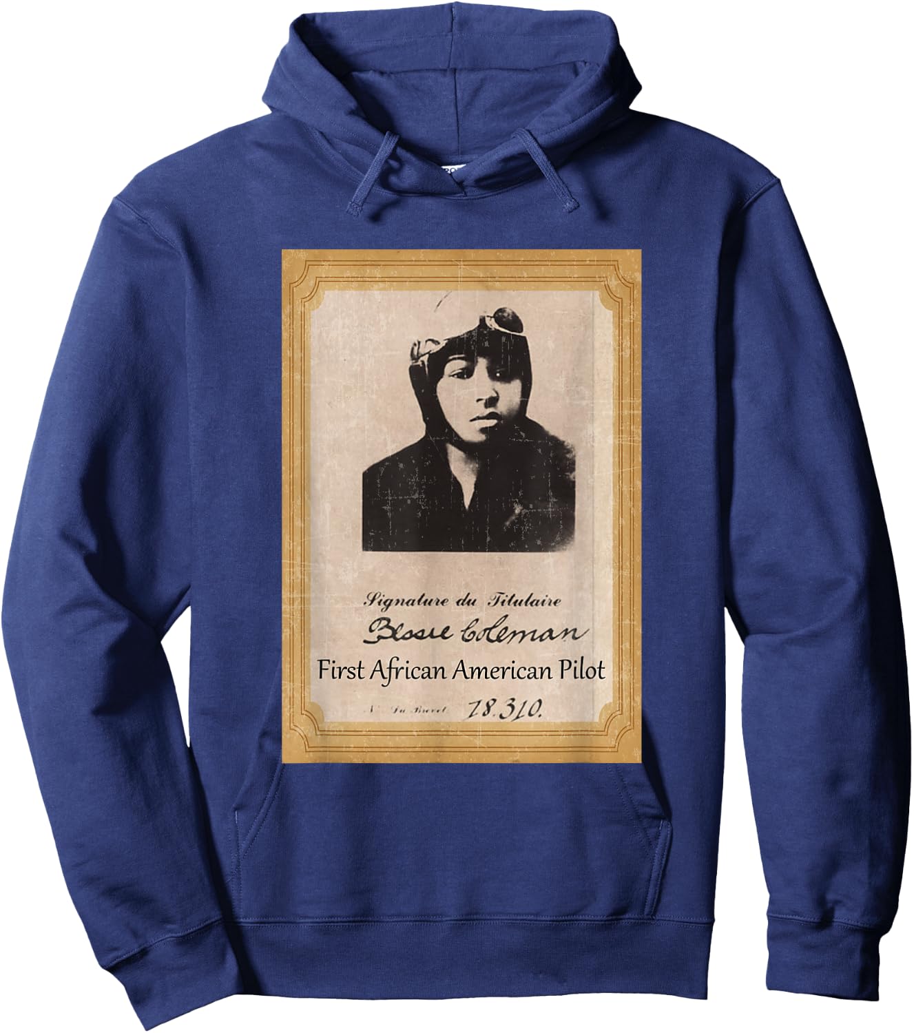 Bessie Coleman First African American Pilot Hoodie - Hoodie | Navy