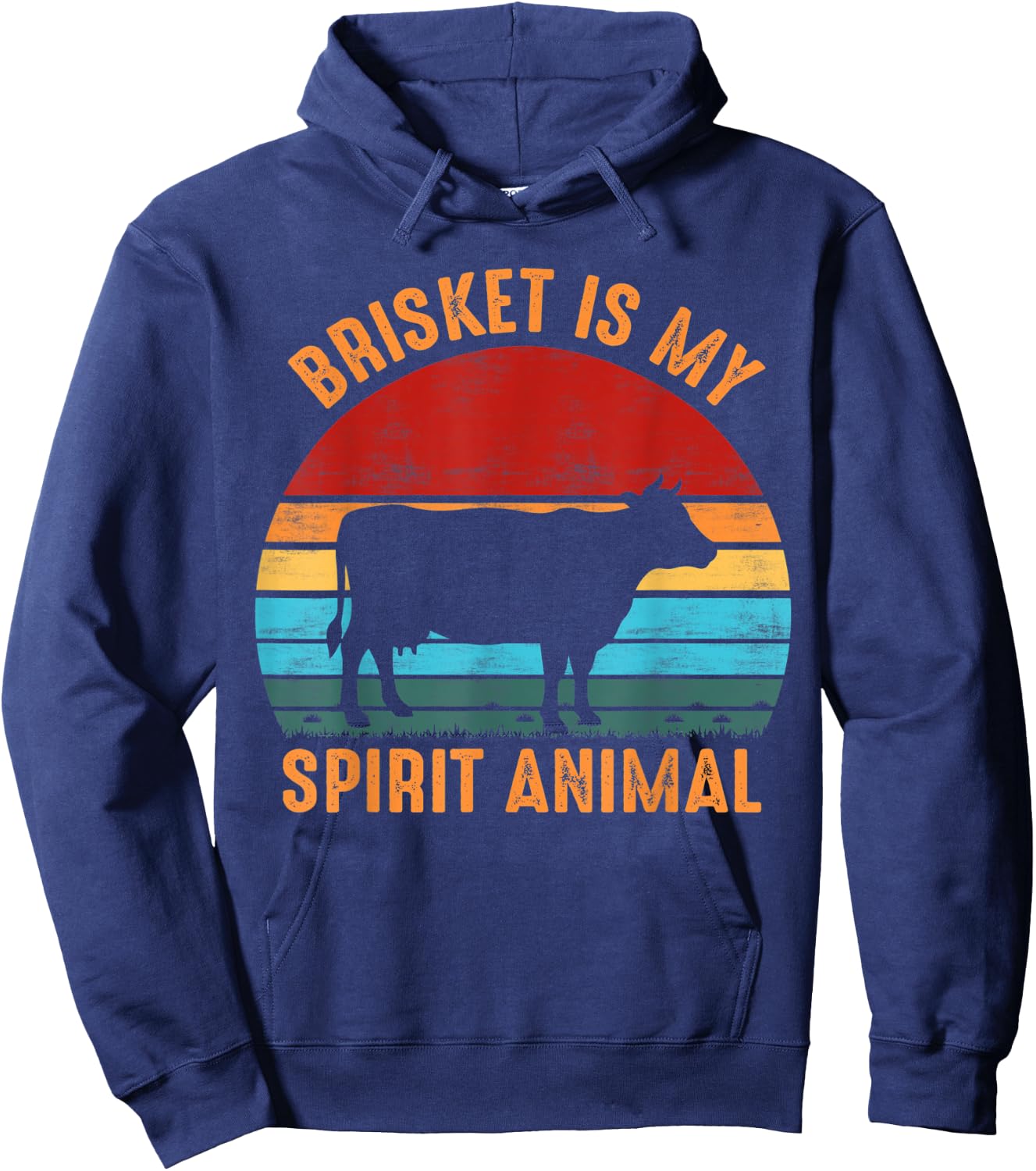 Brisket Is My Spirit Animal Funny Grilling BBQ Hoodie - Hoodie | Navy