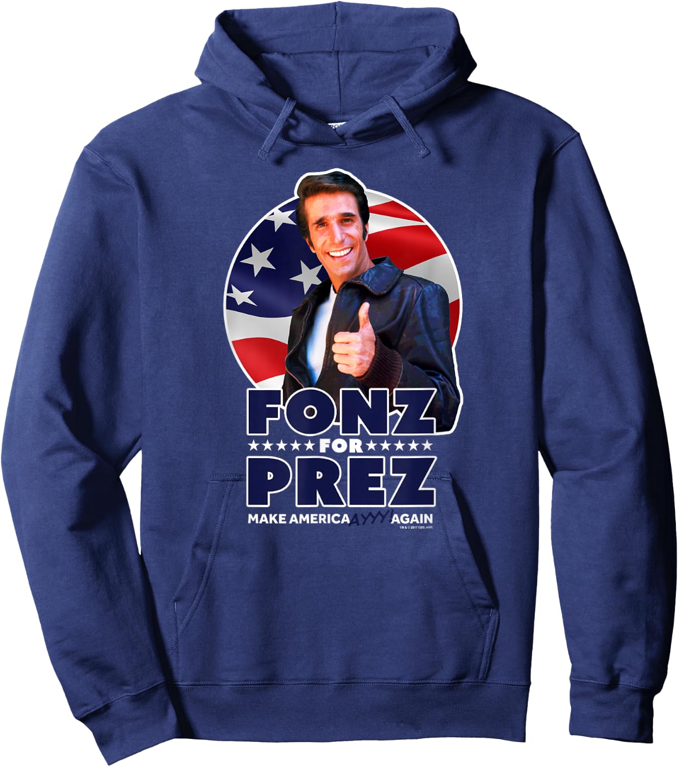 Happy Days Fonz For Prez Hoodie - Hoodie | Navy