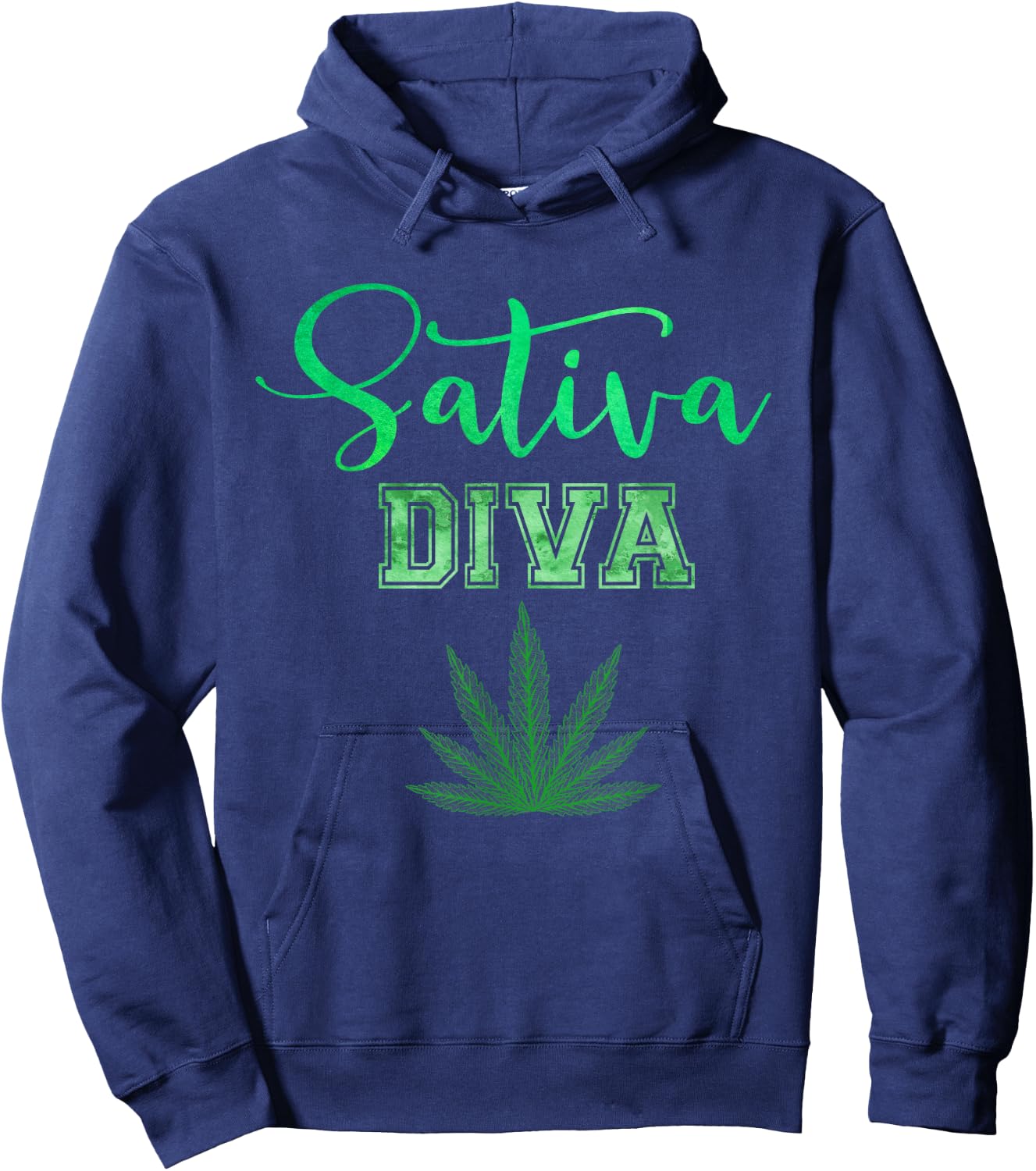 Sativa Diva Funny Shirt Hoodie - Hoodie | Navy
