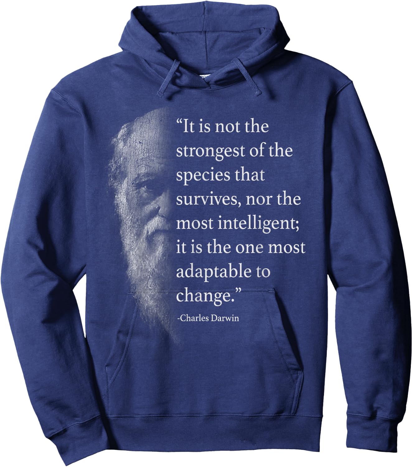 Charles Darwin Species Quote Hoodie - Hoodie | Navy