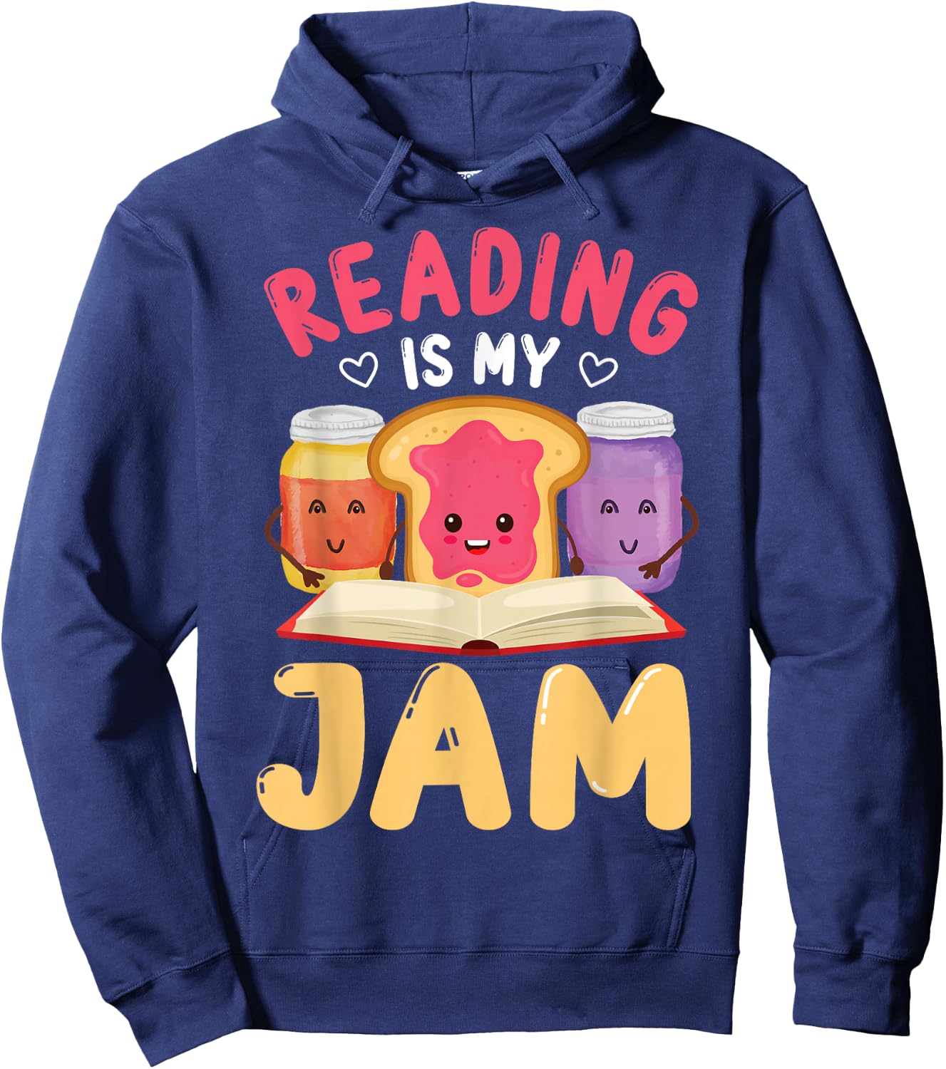 Reading Is My Jam Funny I Love to Read Books Hoodie - Hoodie | Navy