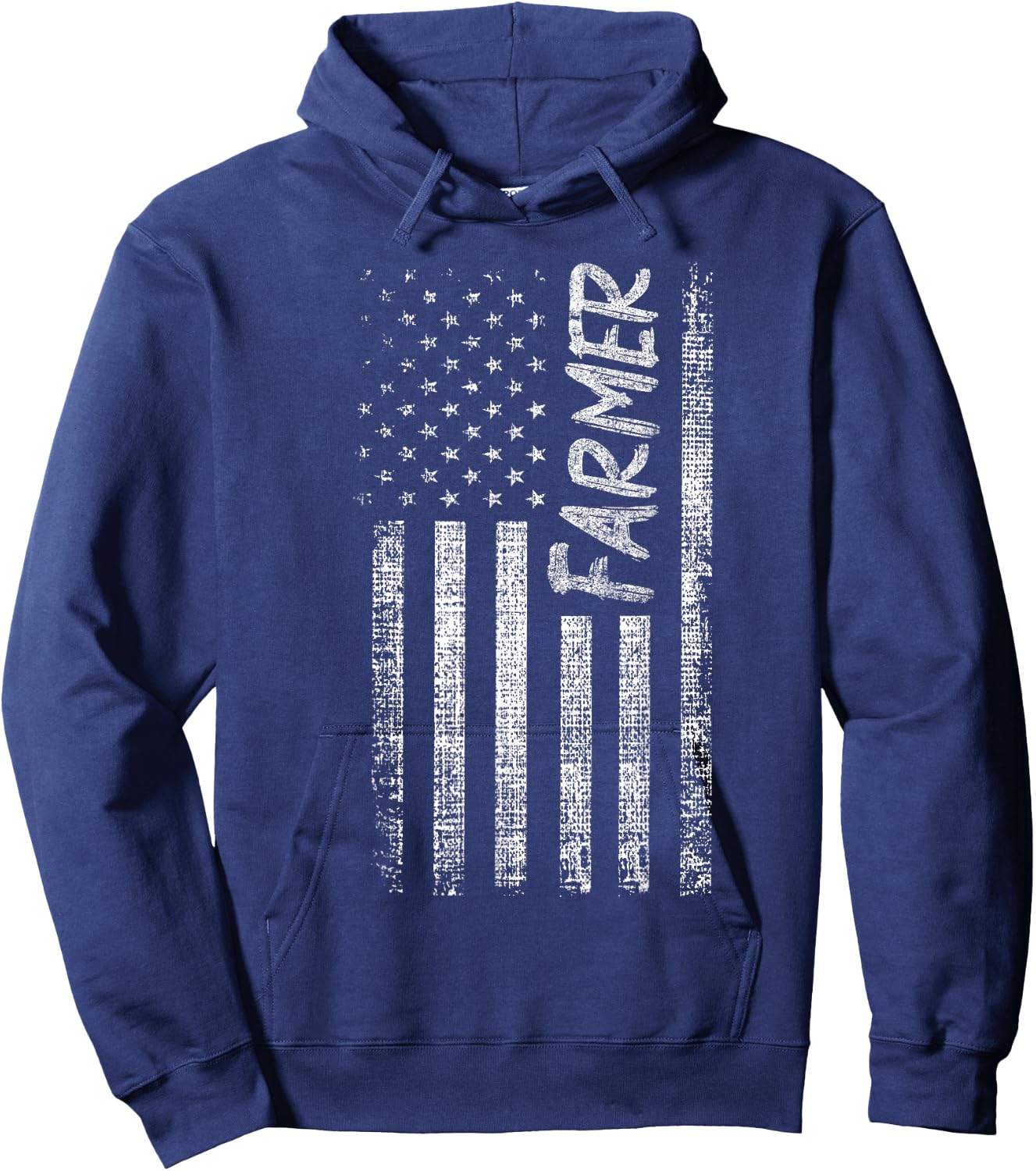 American USA Flag Farmer Rancher Farming Hoodie - Hoodie | Navy