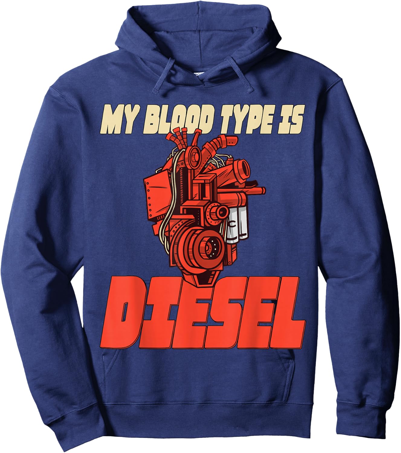 Mechanic Car Freak Blood Type Diesel Hoodie - Hoodie | Navy