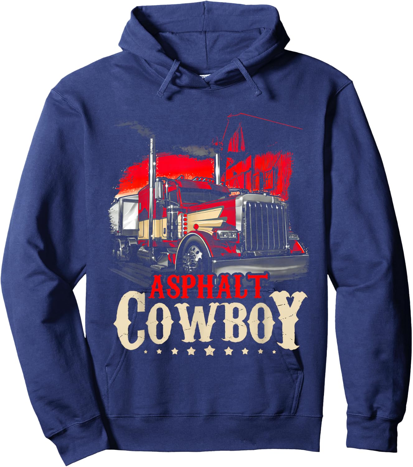 Asphalt Cowboy Trucker Hoodie - Hoodie | Navy