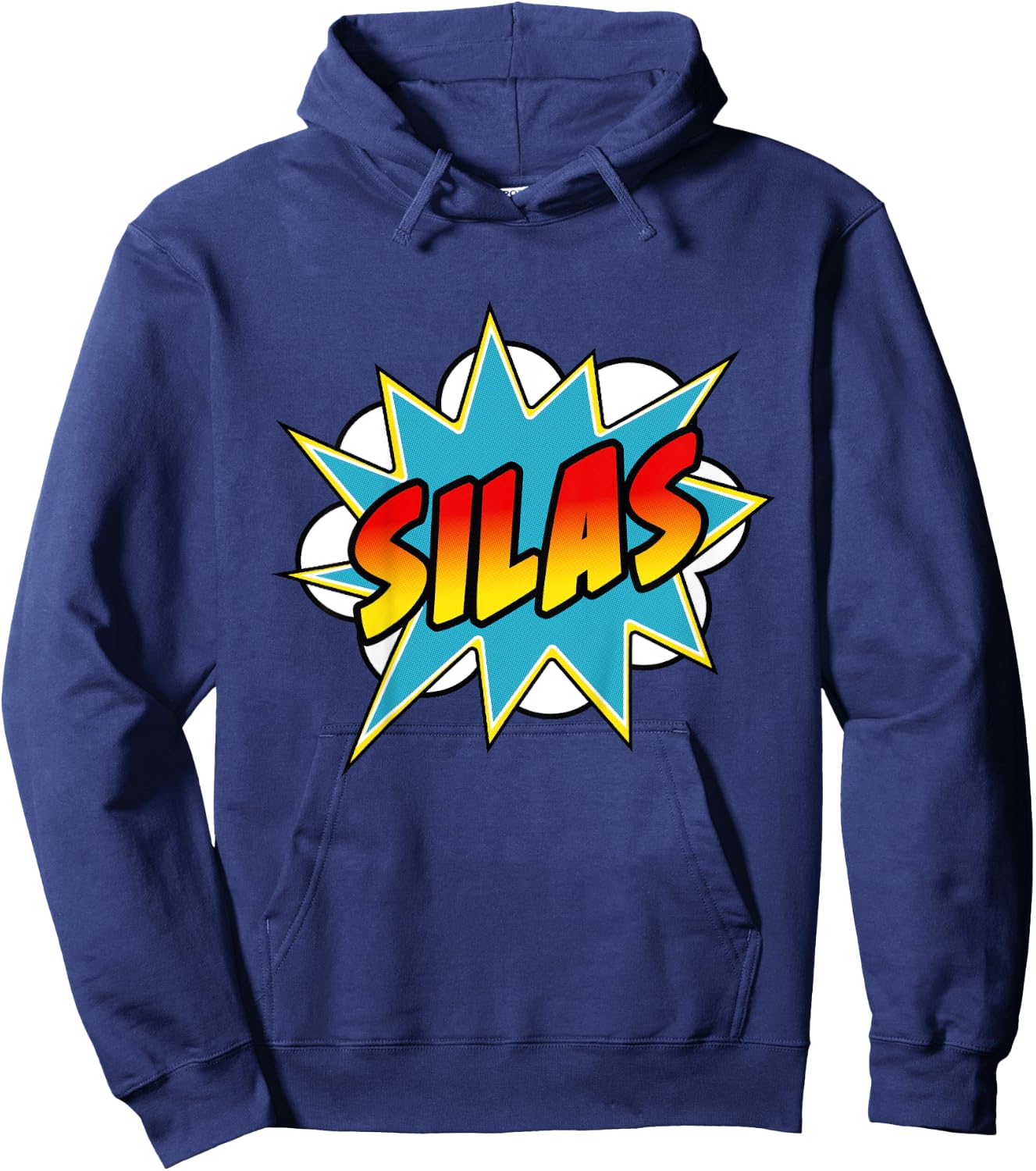 Kids Boys Silas Name Comic Book Superhero Hoodie - Hoodie | Navy