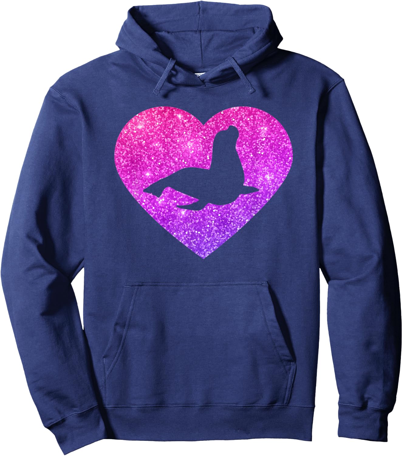 Cute Sea Lion Heart Gift Girls Teens And Women Hoodie - Hoodie | Navy