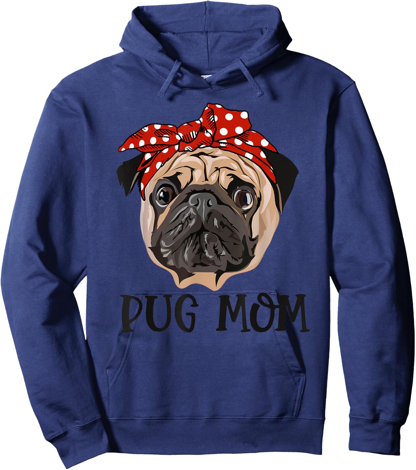 Funny Pug Mom Mommy for Pug Lovers Mothers Day Hoodie - Hoodie | Navy