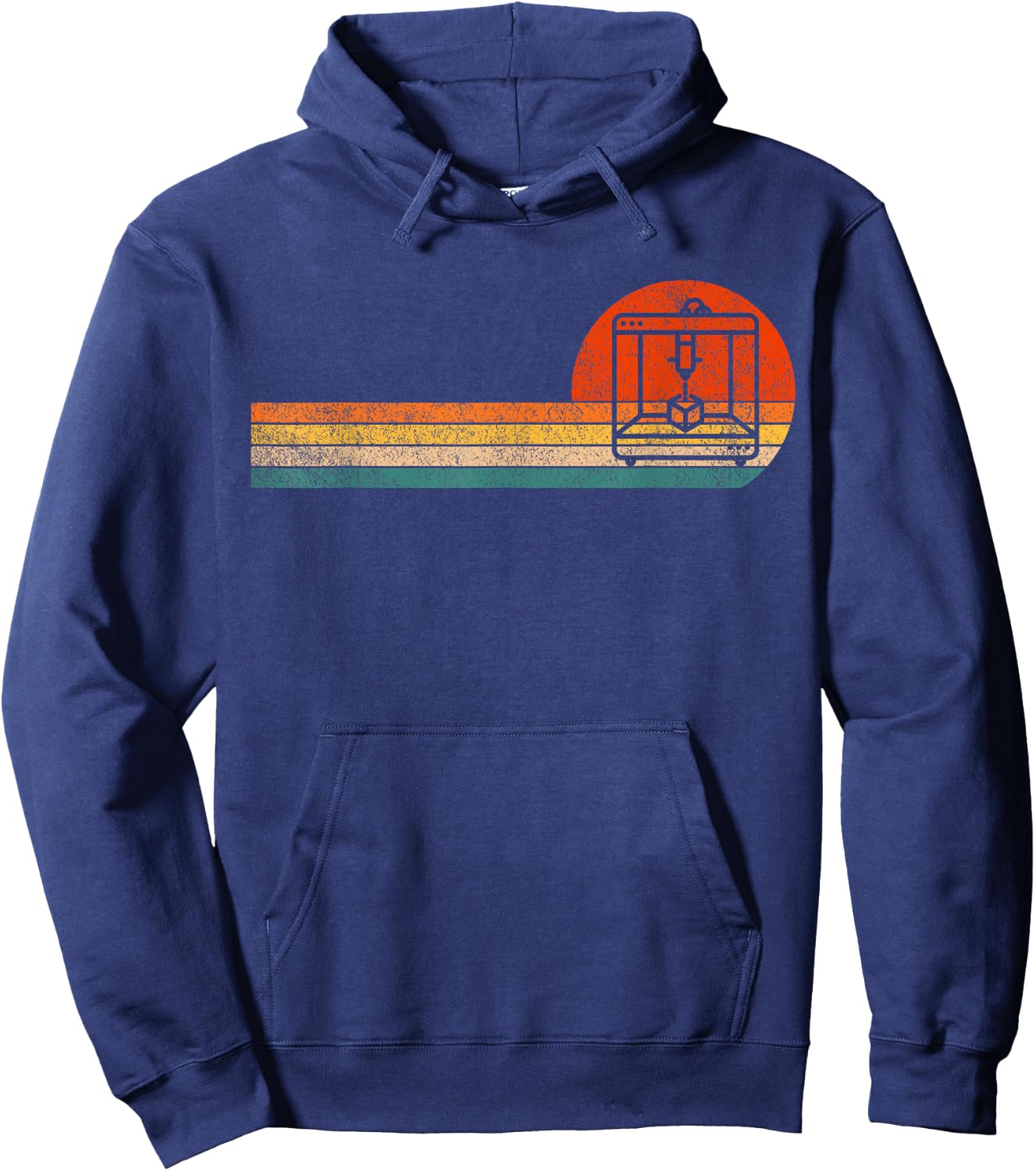 Funny 3D Printing 3D Printer Retro Vintage Hoodie - Hoodie | Navy