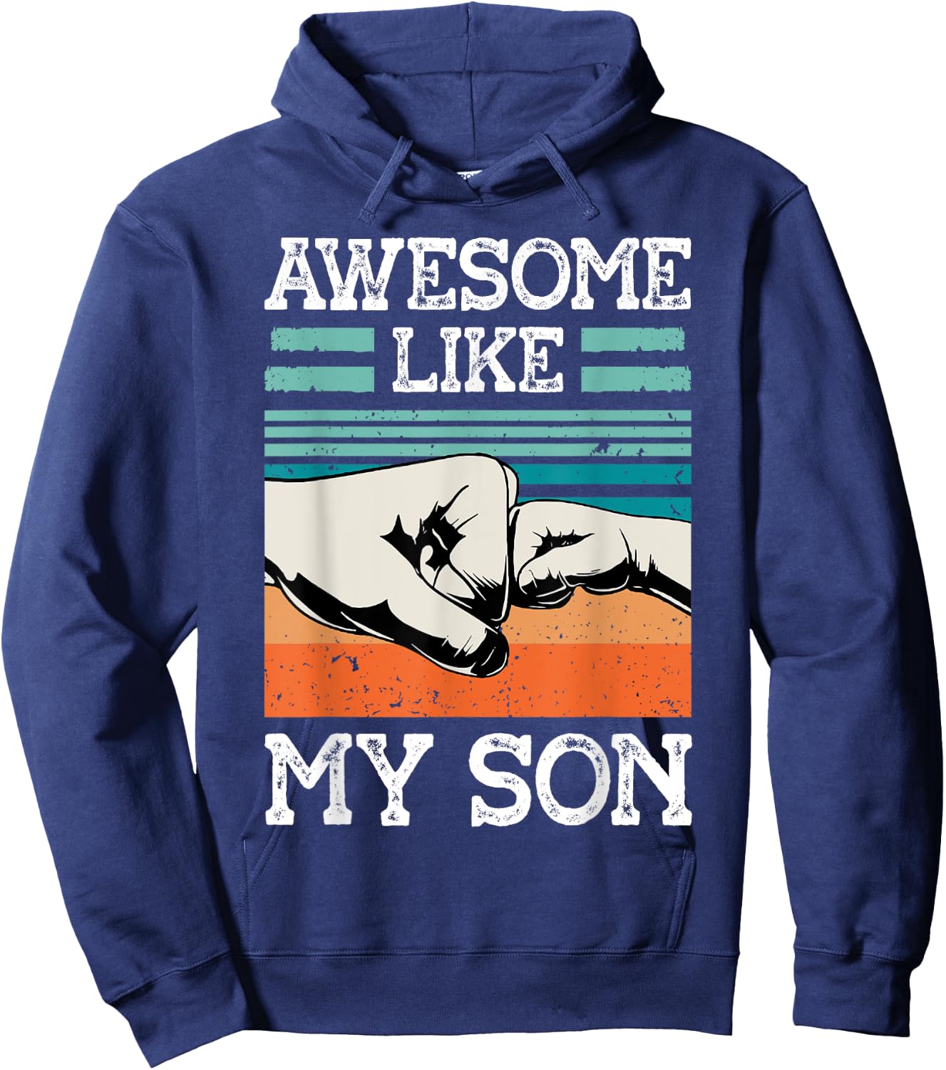 AWESOME LIKE MY SON Funny Father's Day Dad Joke Hoodie - Hoodie | Navy