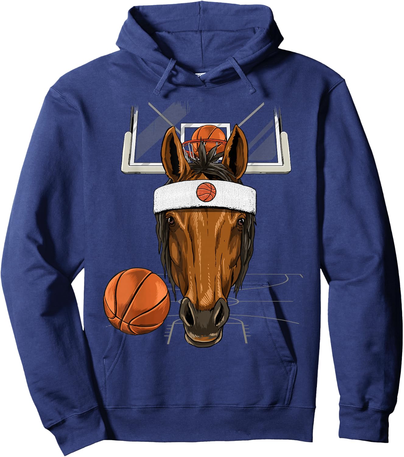 Horse Basketball Horse Lovers Basketball Player Hoodie - Hoodie | Navy
