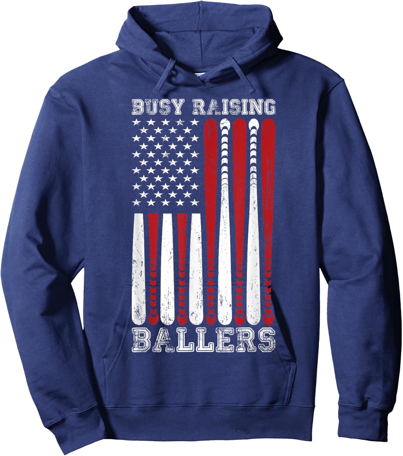 Funny Baseball - Busy Raising Ballers Hoodie - Hoodie | Navy