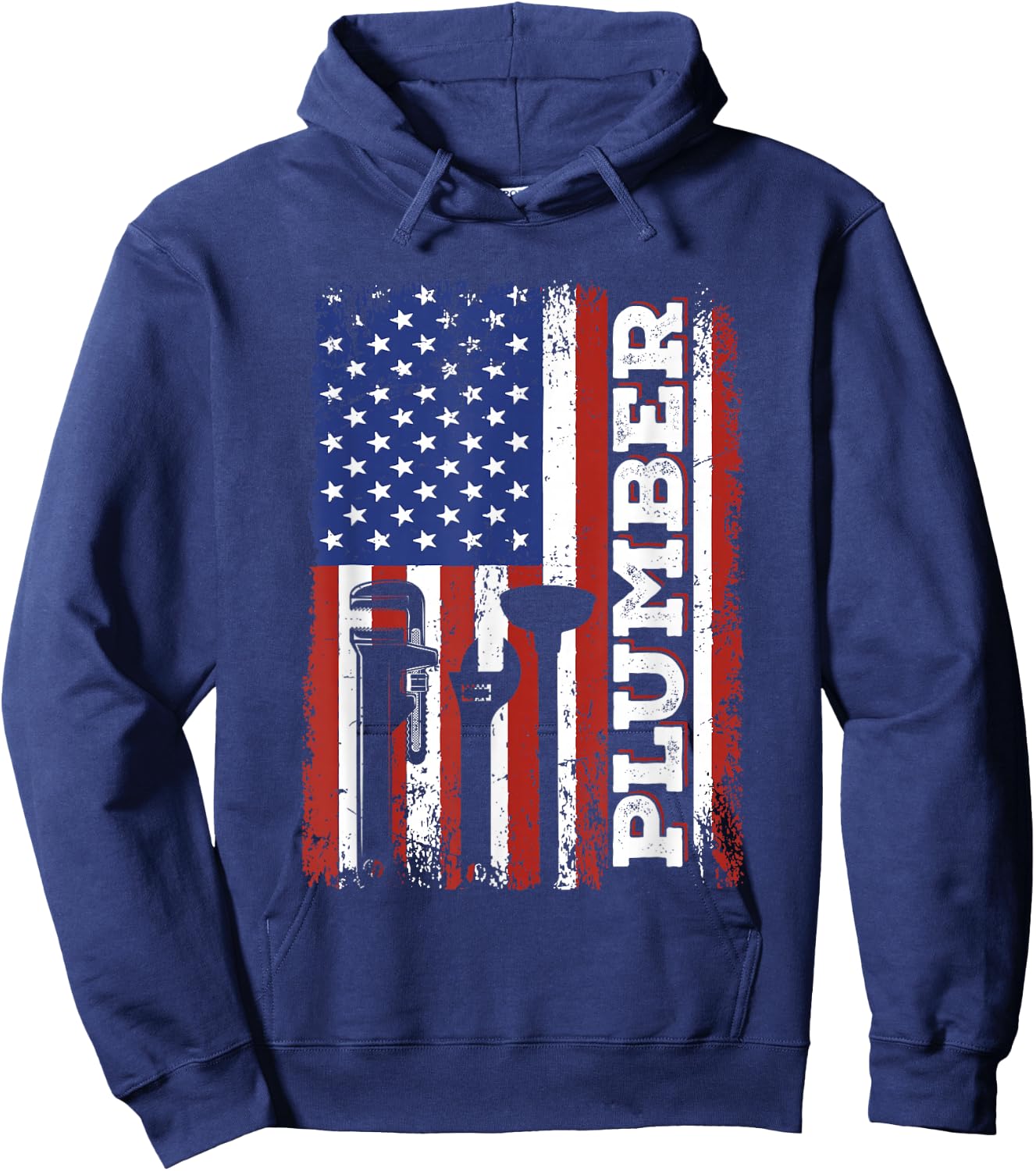 Patriotic Us Flag Plumbing Plumber Plumbers Hoodie - Hoodie | Navy