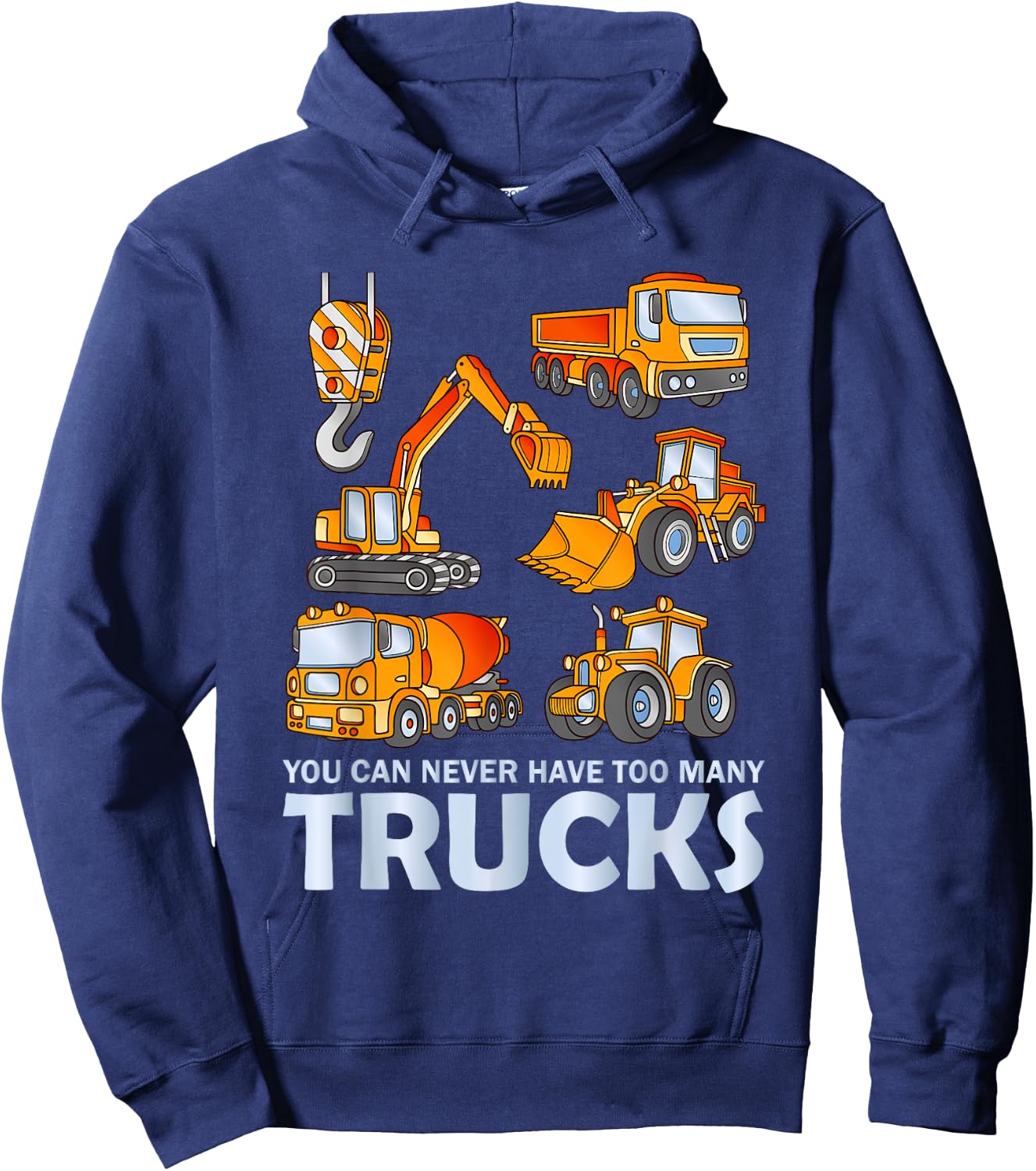 You Can Never Have Too Many Trucks Funny Kids Hoodie - Hoodie | Navy