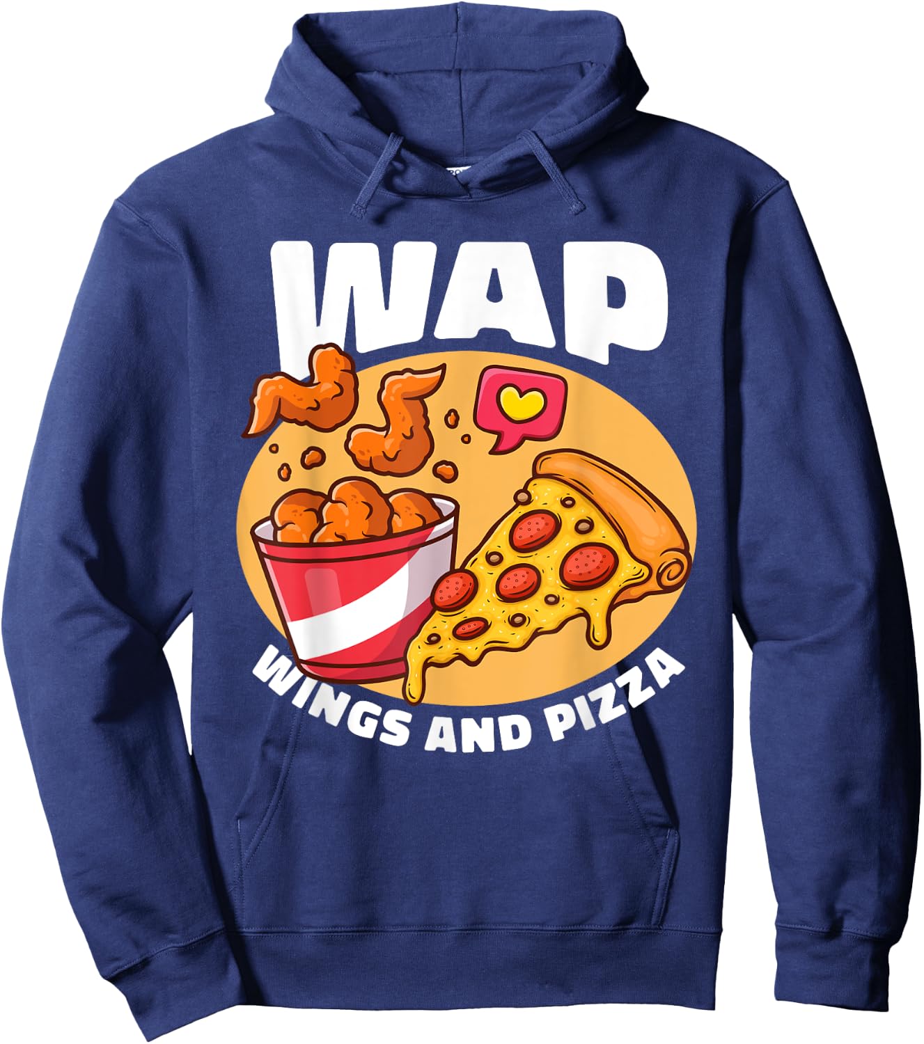 WAP Wings And Pizza Chicken Wing Hoodie - Hoodie | Navy