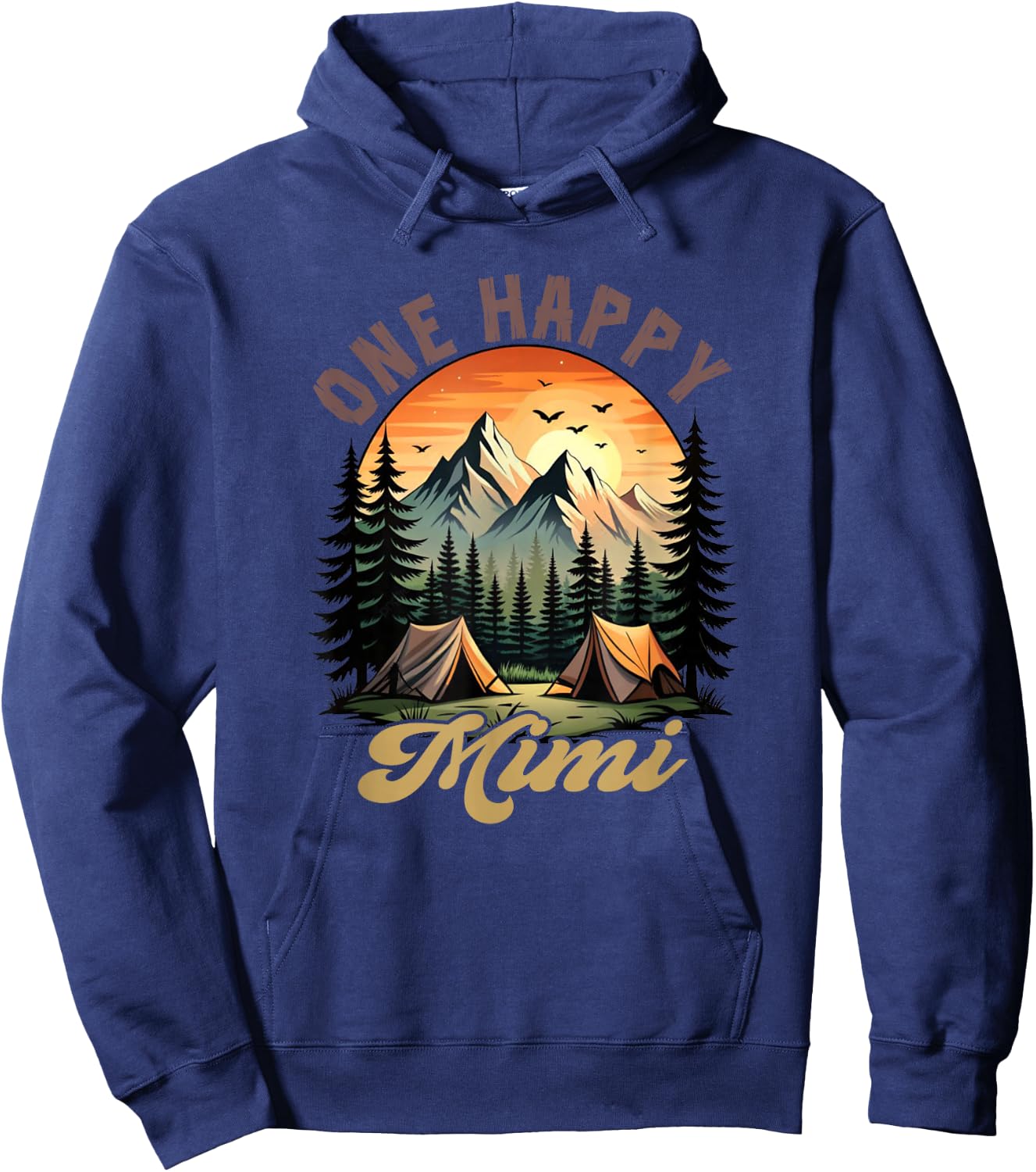 One Happy Mimi Camper 1St Birthday Camping Bear Hoodie - Hoodie | Navy