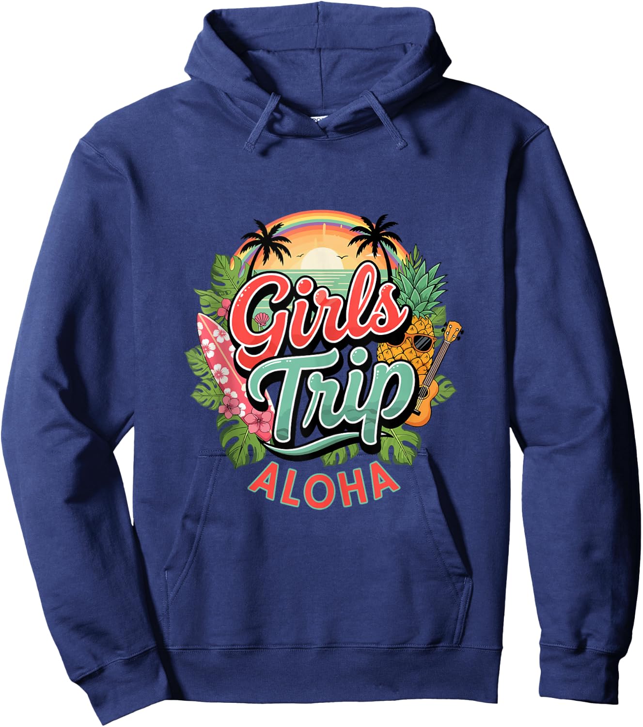 Girls Trip Aloha Hawaii Beach Vacation Hoodie - Hoodie | Navy