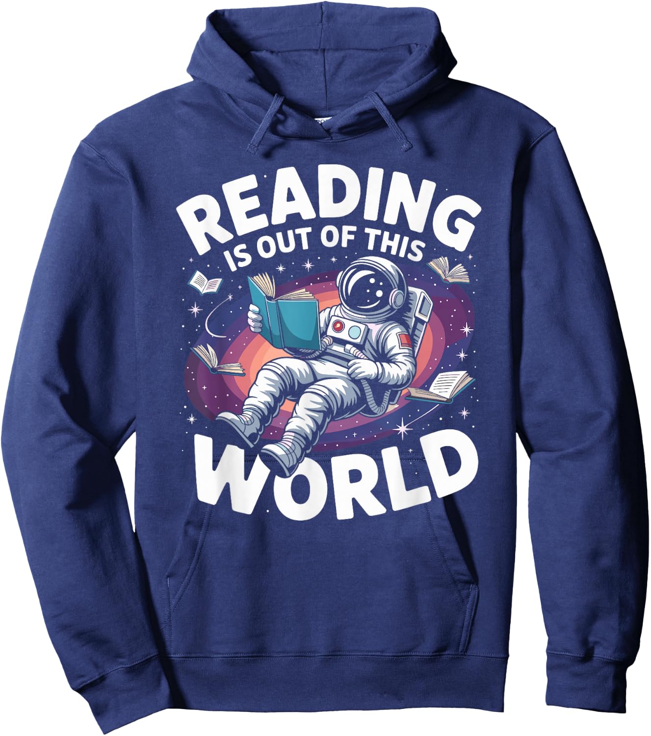 Reading is Out of This World Space Book Lover Hoodie - Hoodie | Navy