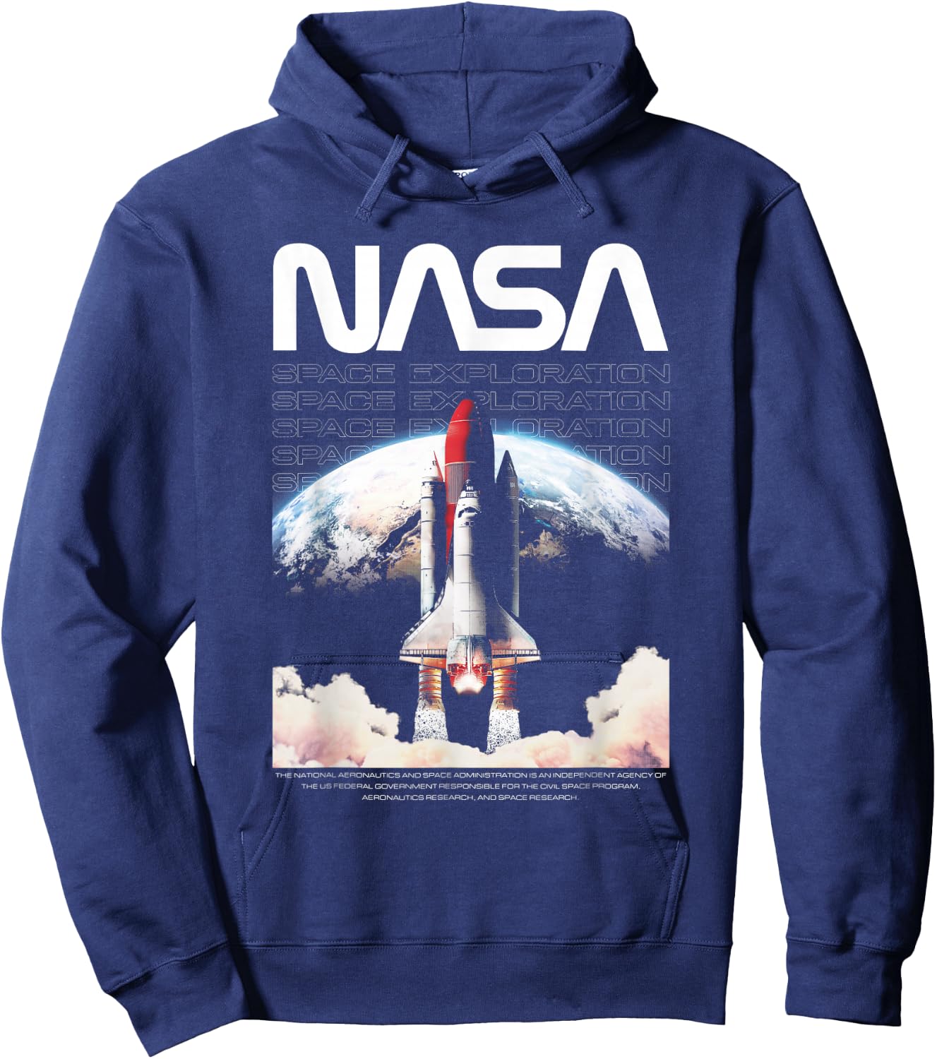NASA Shuttle Takeoff Space Exploration Hoodie - Hoodie | Navy