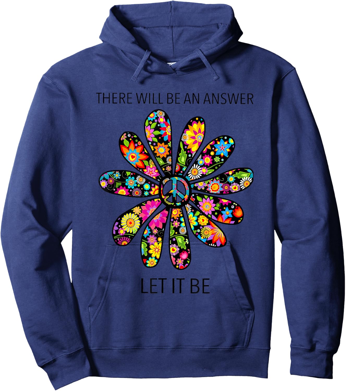 There Will Be A Answer Chrysanthemum Hipe Hoodie - Hoodie | Navy