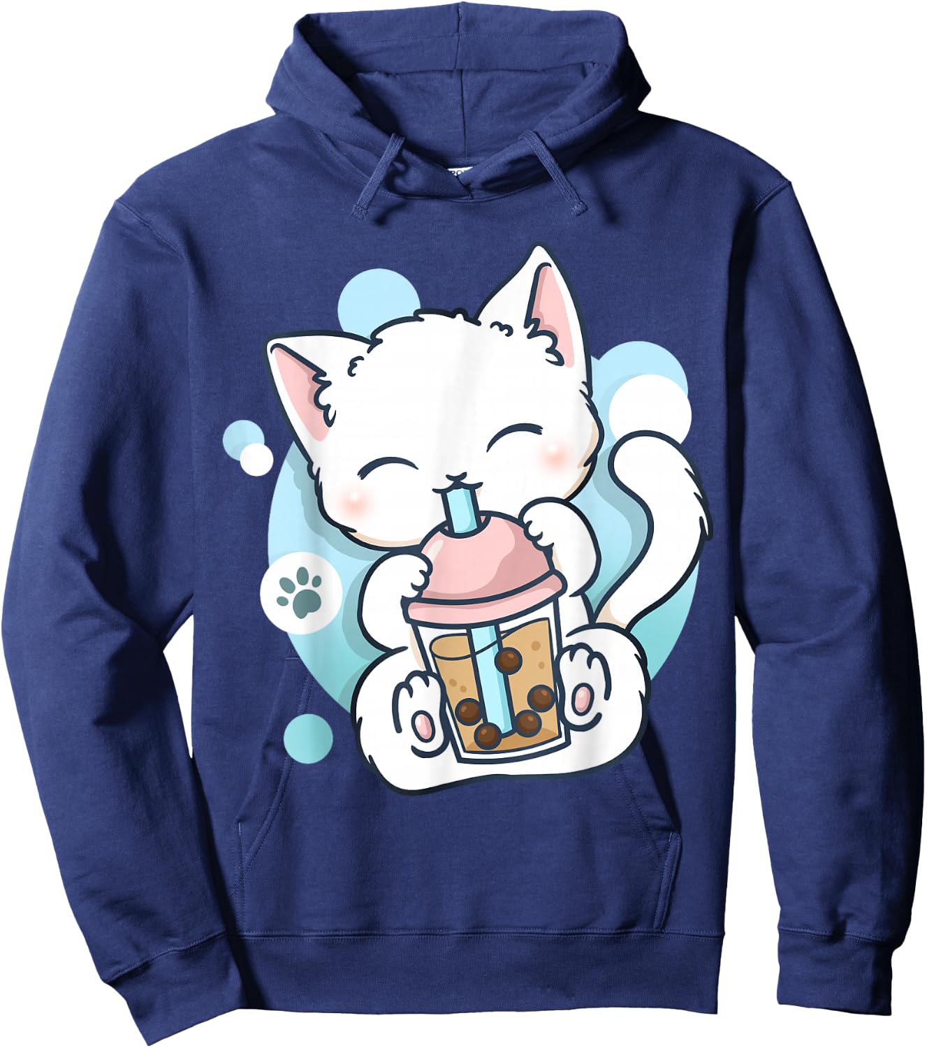 Cat Boba Tea Bubble Tea Anime Kawaii Neko Hoodie - Hoodie | Navy