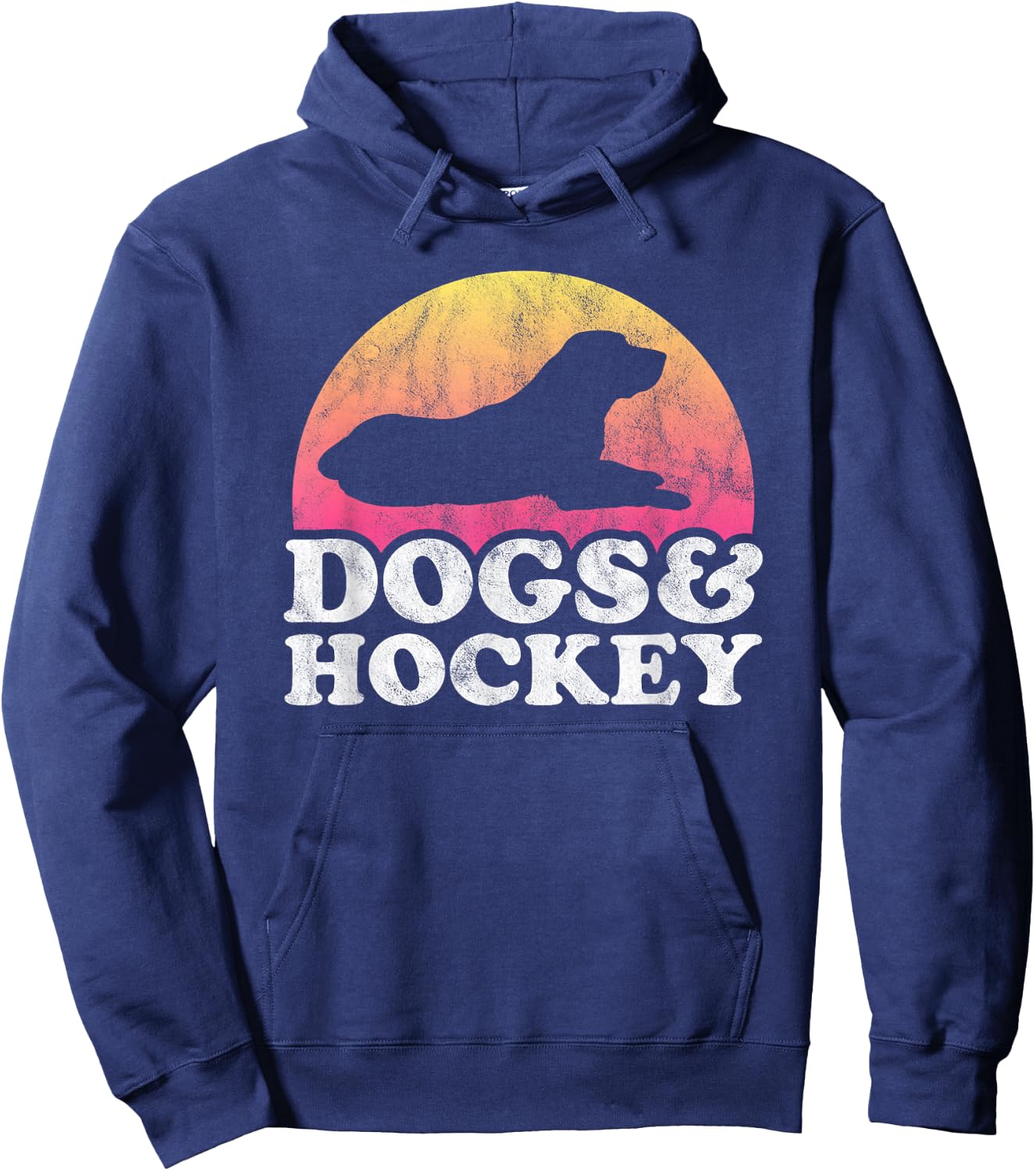 Dogs and Hockey Men's or Women's Dog Hoodie - Hoodie | Navy