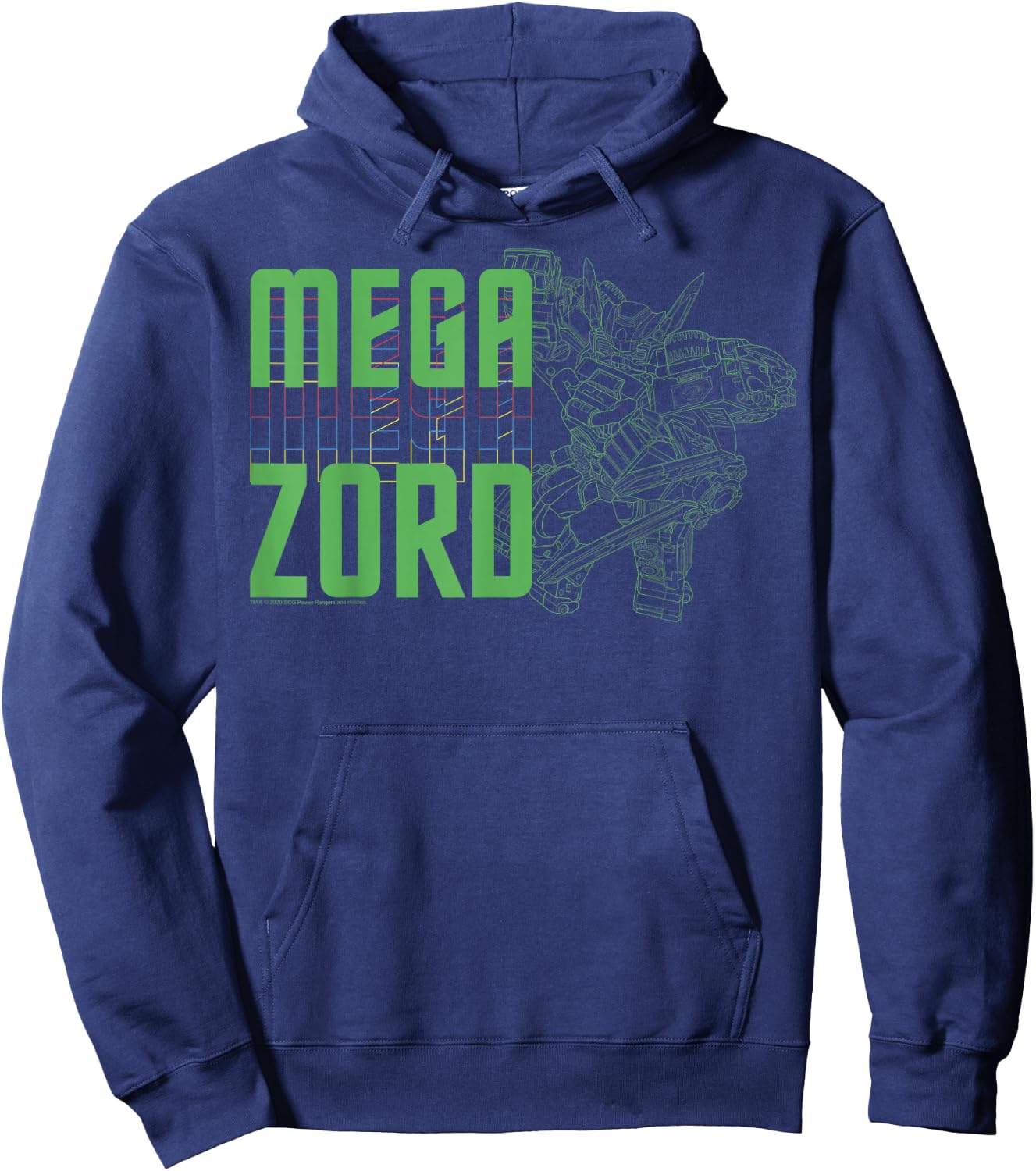 Power Rangers Megazord Line Art Stack Hoodie - Hoodie | Navy