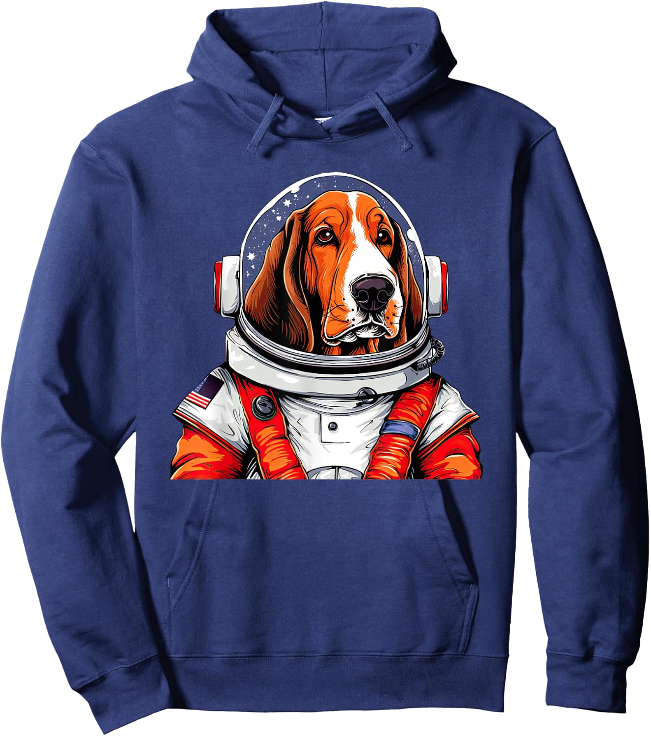 Basset Hound Astronaut Funny Dog Space Suit Hoodie - Hoodie | Navy
