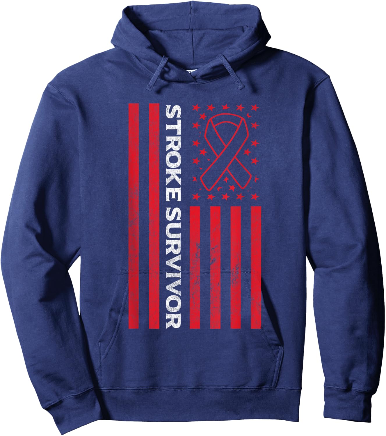Flag Stroke Awareness Stroke Survivor Hoodie - Hoodie | Navy