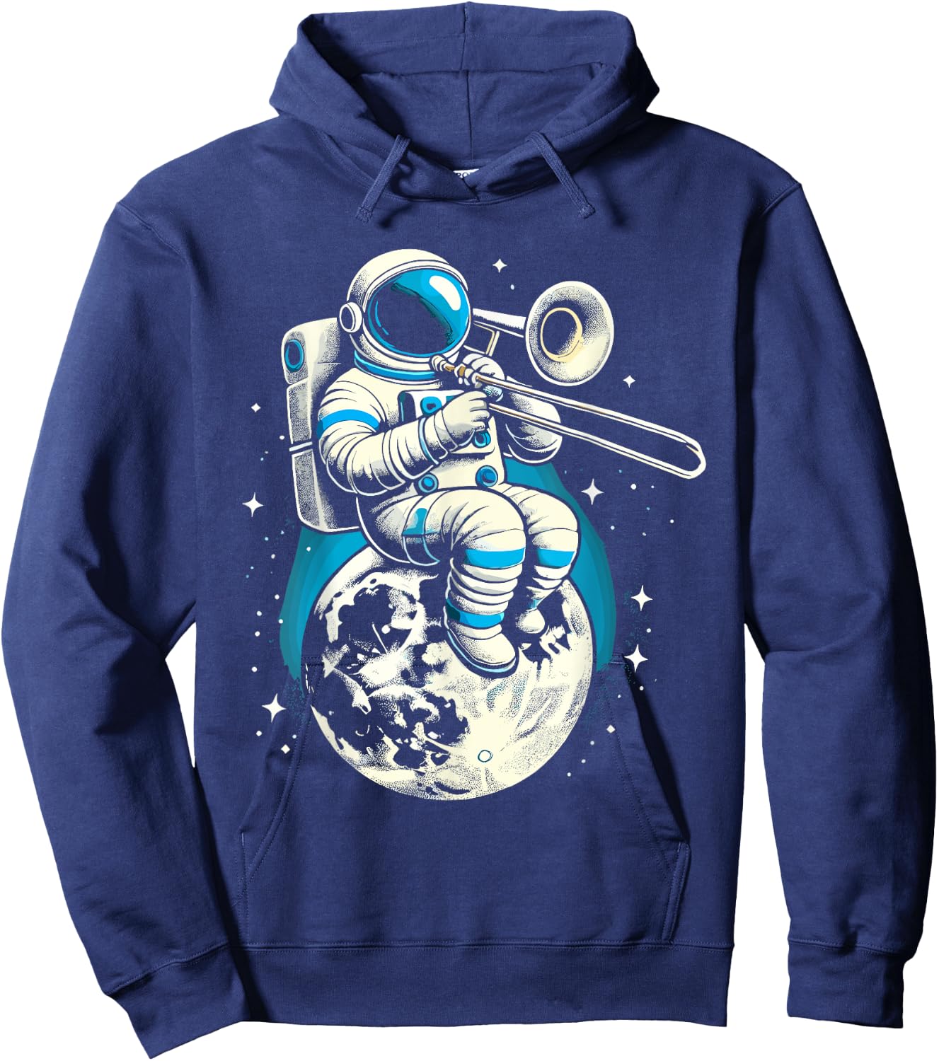 Astronaut Playing Trombone Hoodie - Hoodie | Navy