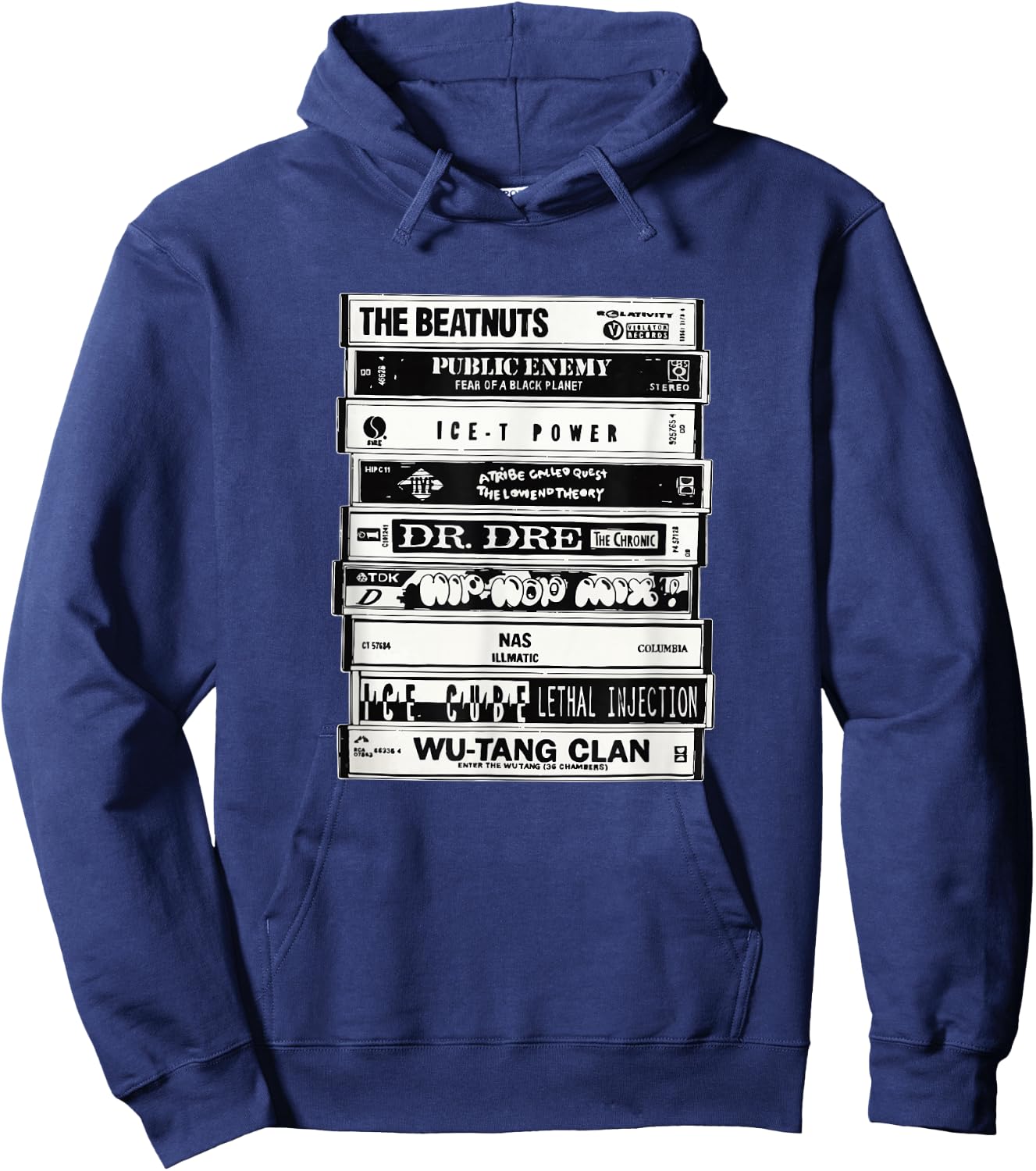Hip Hop Artists Cassettes Old School Rap Hoodie - Hoodie | Navy
