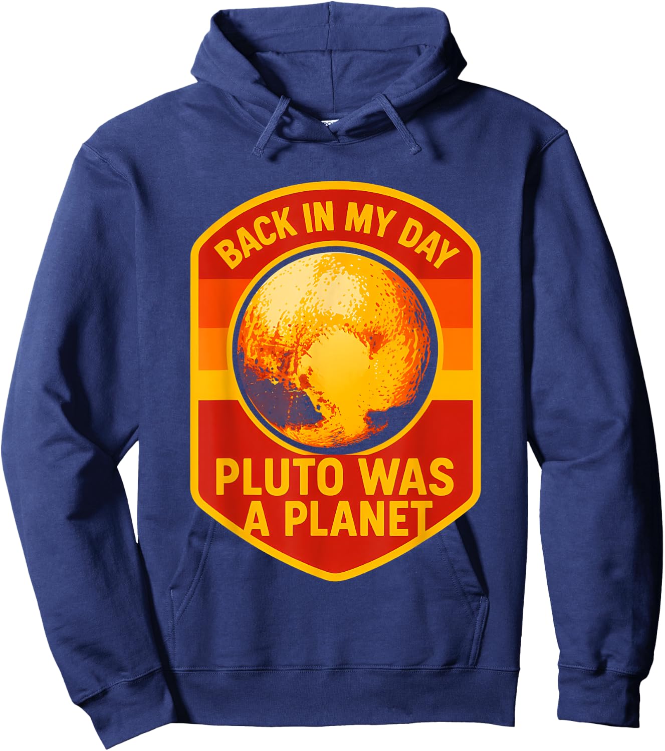 Pluto Retro Astronomy Fun Men's Planet Gazer Hoodie - Hoodie | Navy