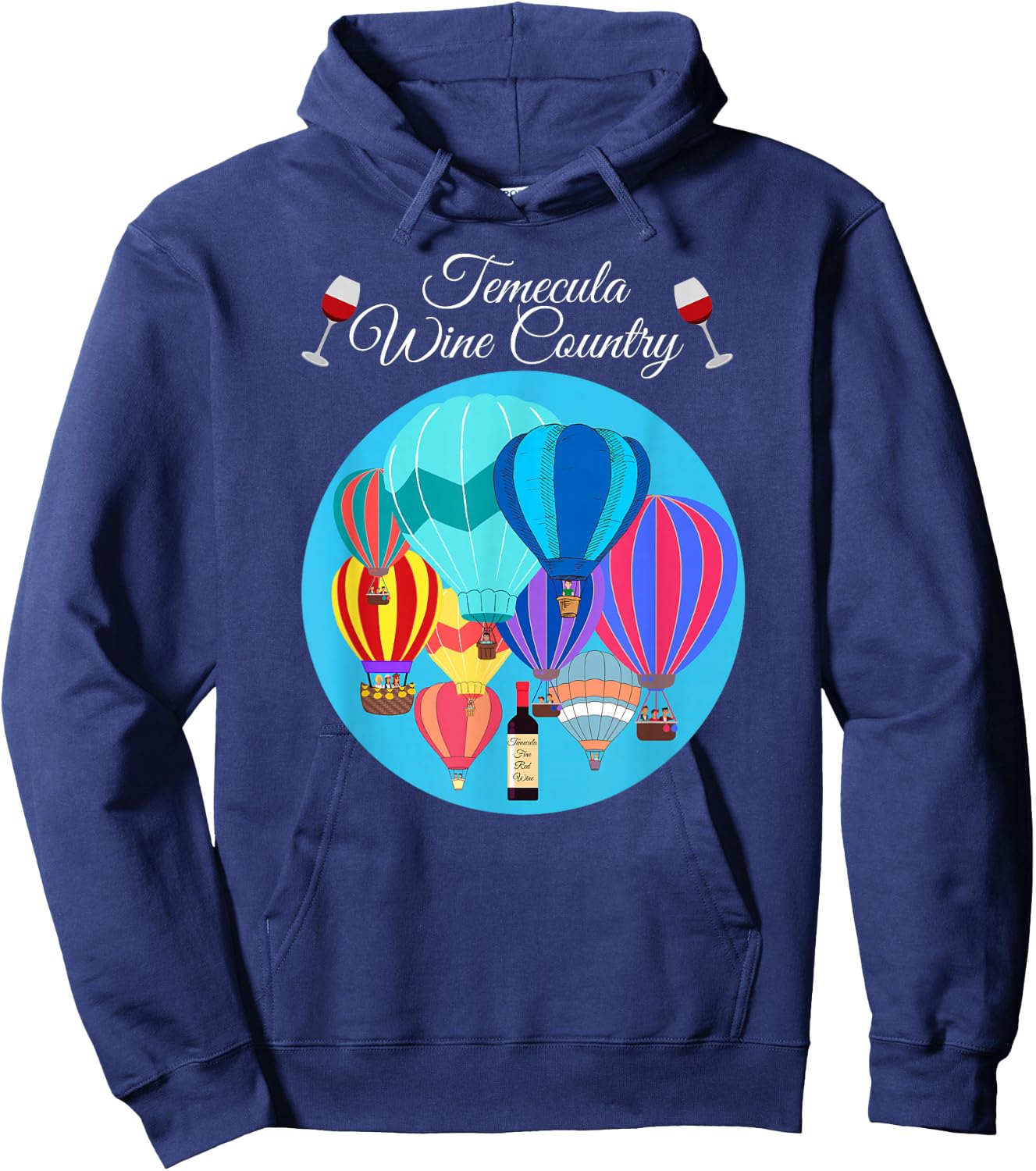 Temecula Wine Country balloon Women colorful Hoodie - Hoodie | Navy