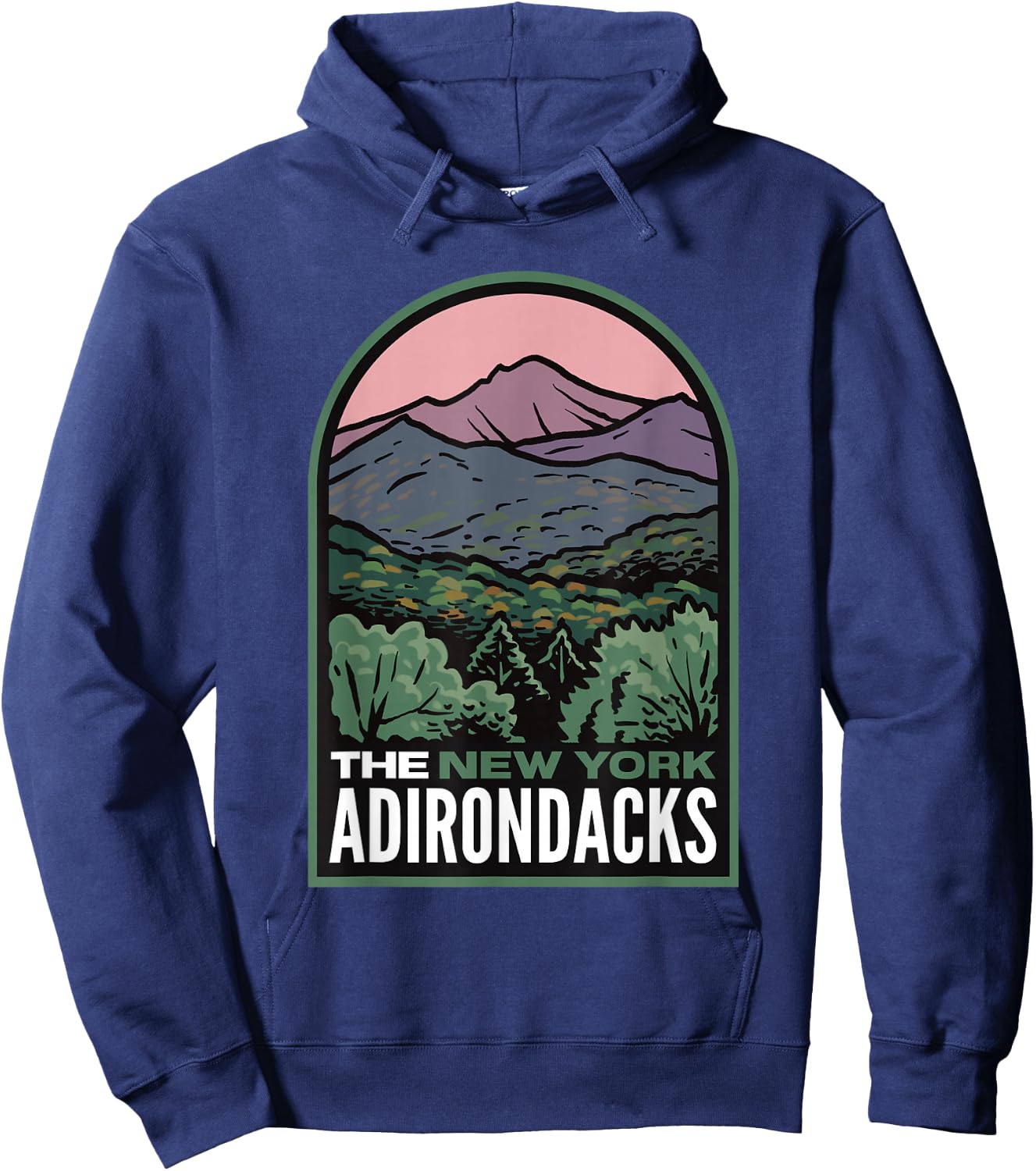 The Adirondacks Upstate New York Mountains Hoodie - Hoodie | Navy