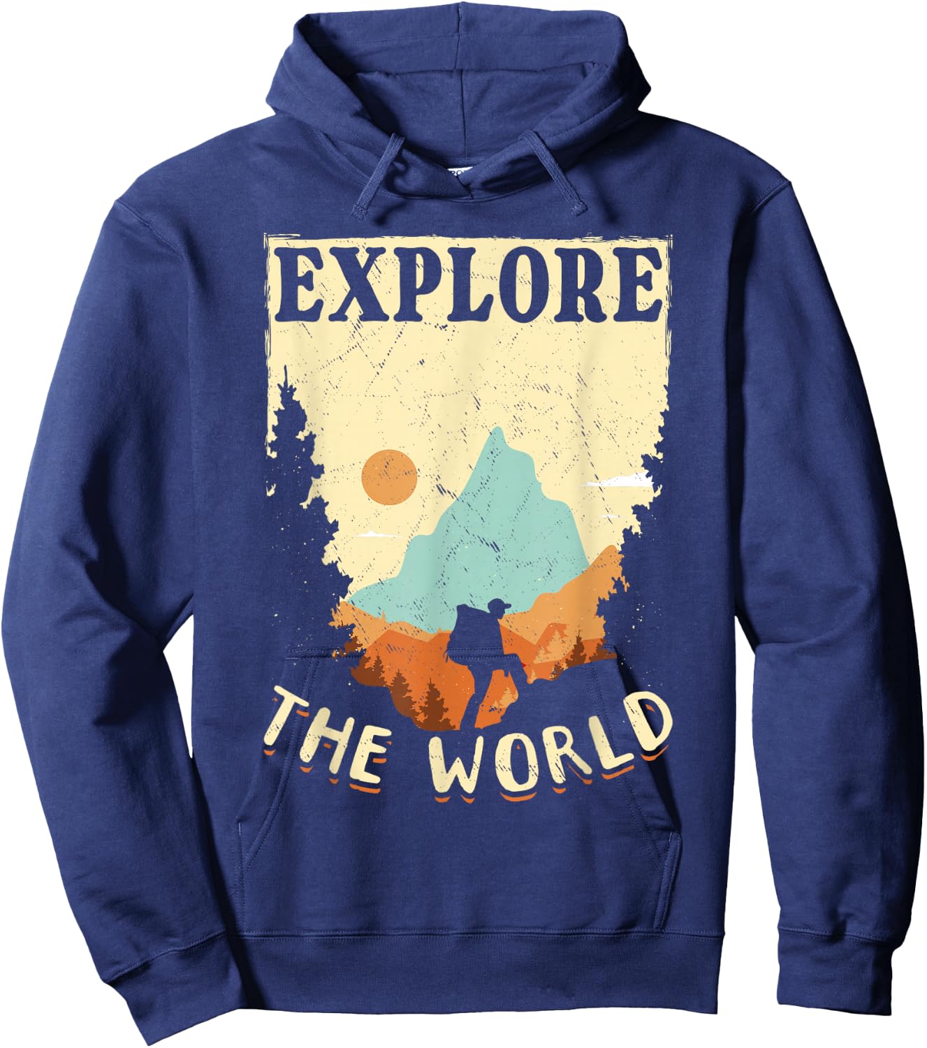 Hiking Mountain Outdoors Explore the World Hoodie - Hoodie | Navy
