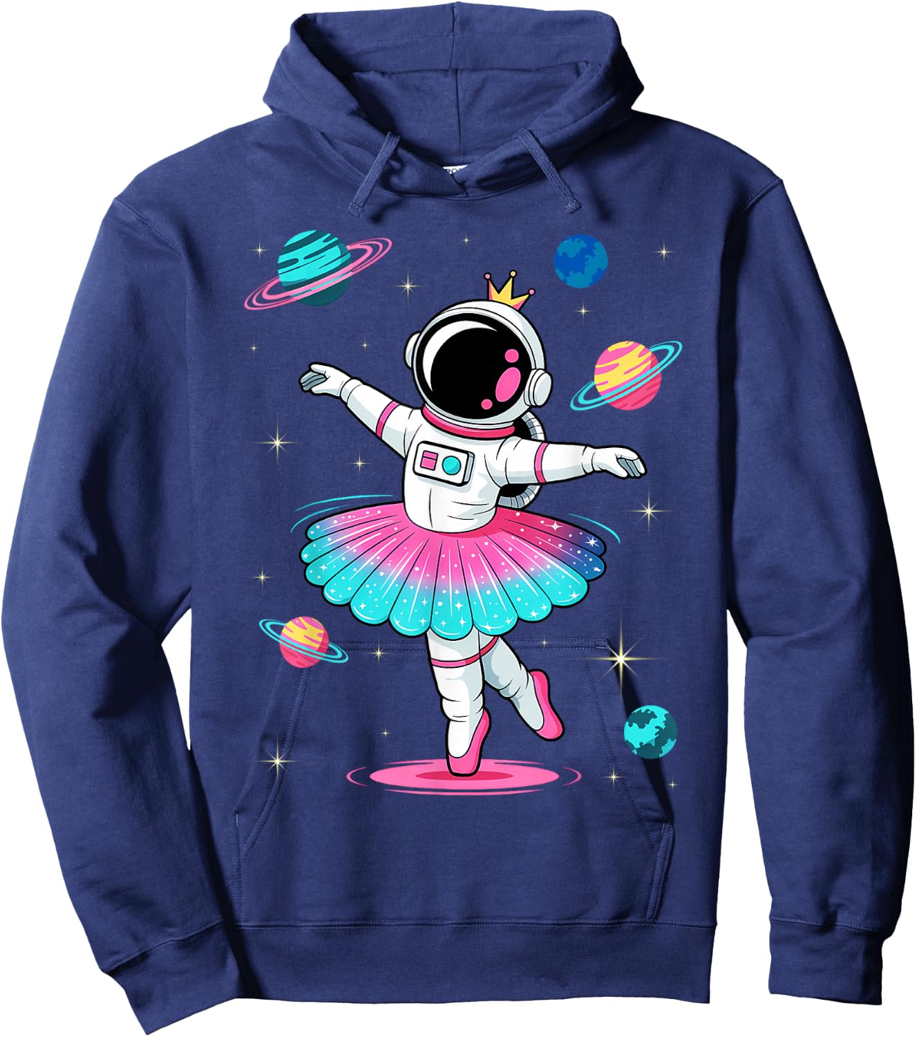 Ballerina Girl Space Astronaut Hoodie - Hoodie | Navy