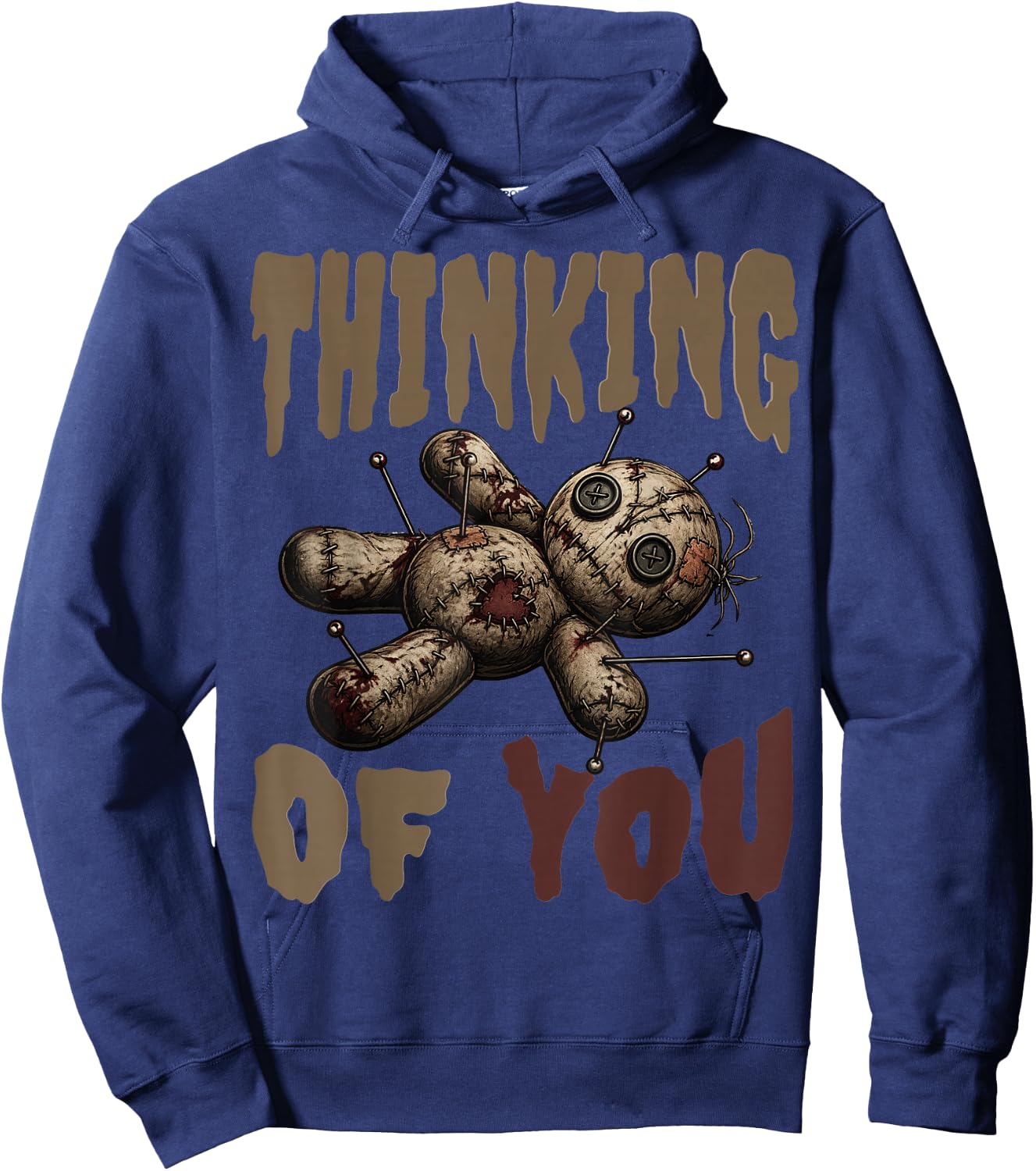Thinking of You Voodoo Doll Funny Halloween Hoodie - Hoodie | Navy