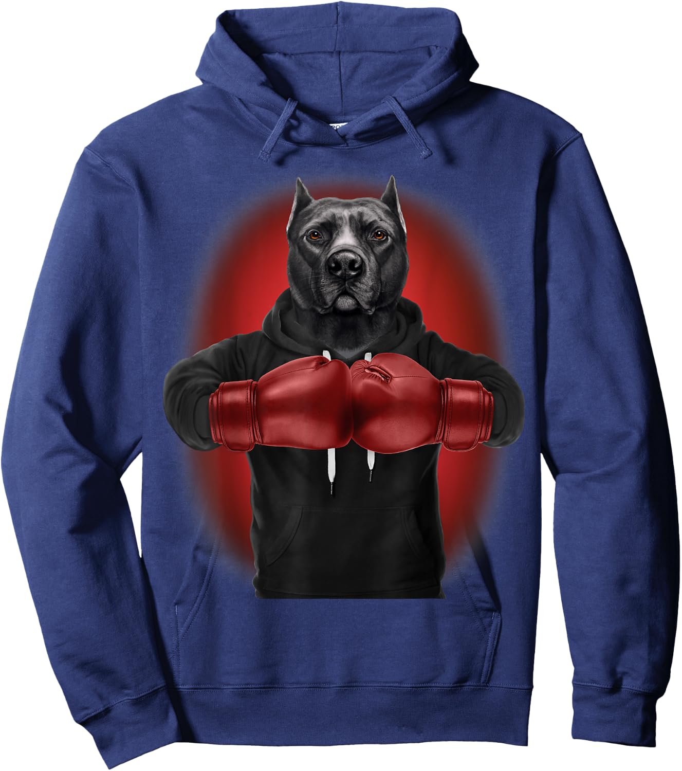Boxing Black Pit Bull Dog, Martial Arts Warrior Hoodie - Hoodie | Navy