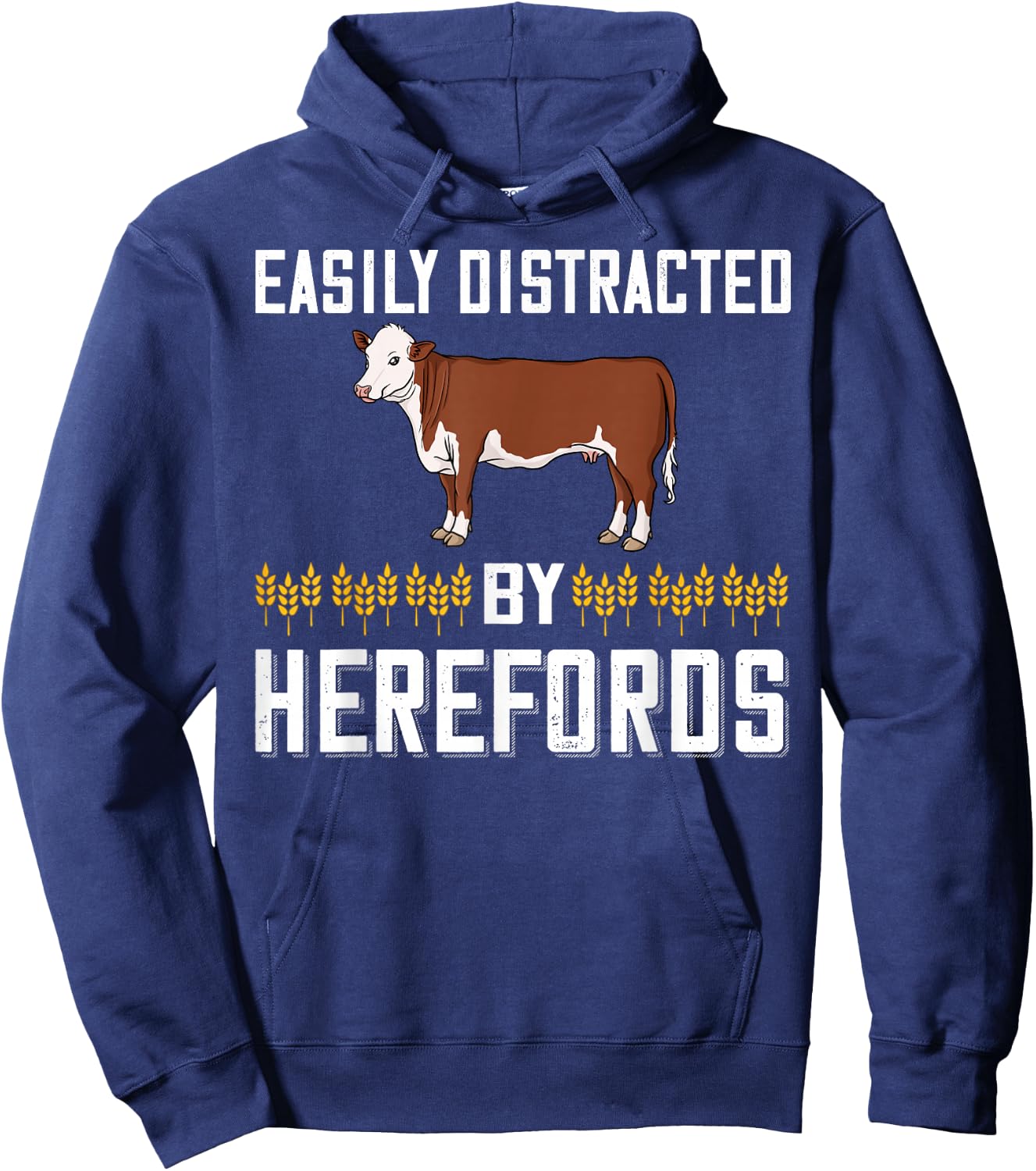 Hereford Cow Cattle Bull Beef Farm Hoodie - Hoodie | Navy