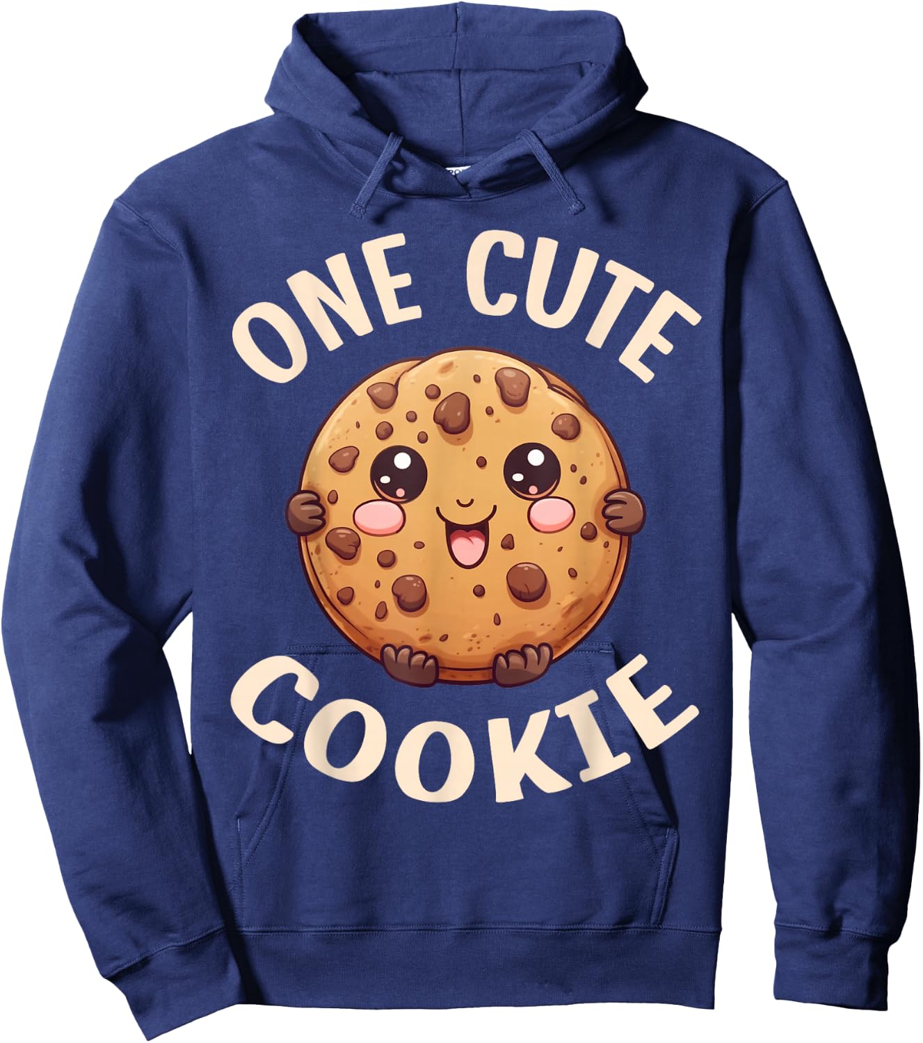 One Cute Cookie Chocolate Chip Kawaii Cookies Hoodie - Hoodie | Navy