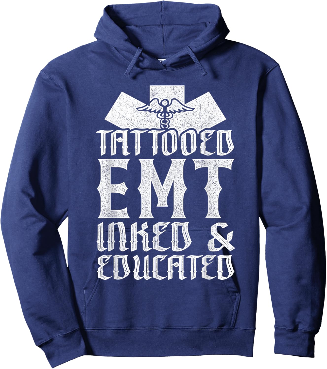 Tattooed EMT Inked & Educated Paramedic Gift Hoodie - Hoodie | Navy