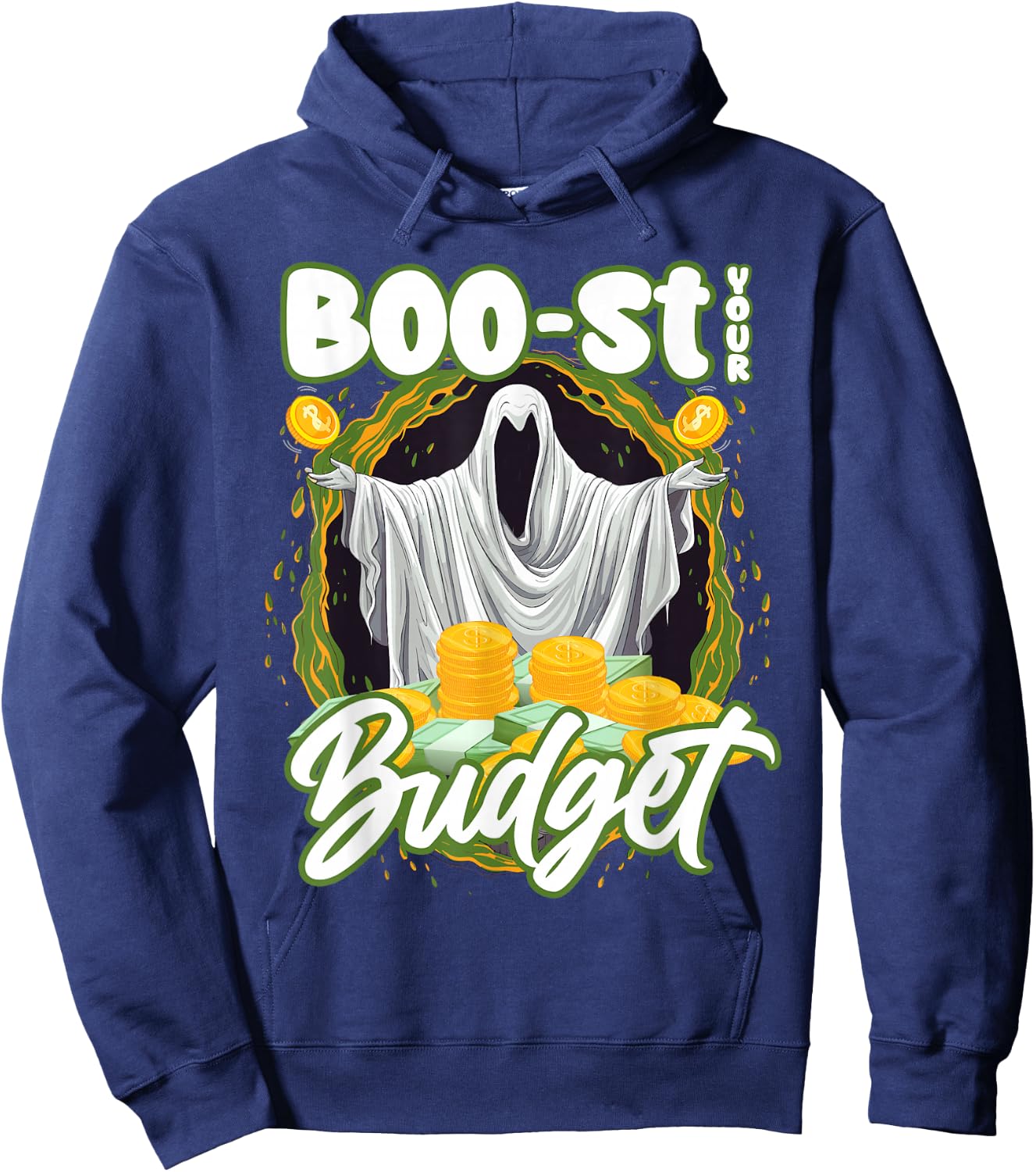 Boo-st Your Budget Halloween Finance Accountant Hoodie - Hoodie | Navy
