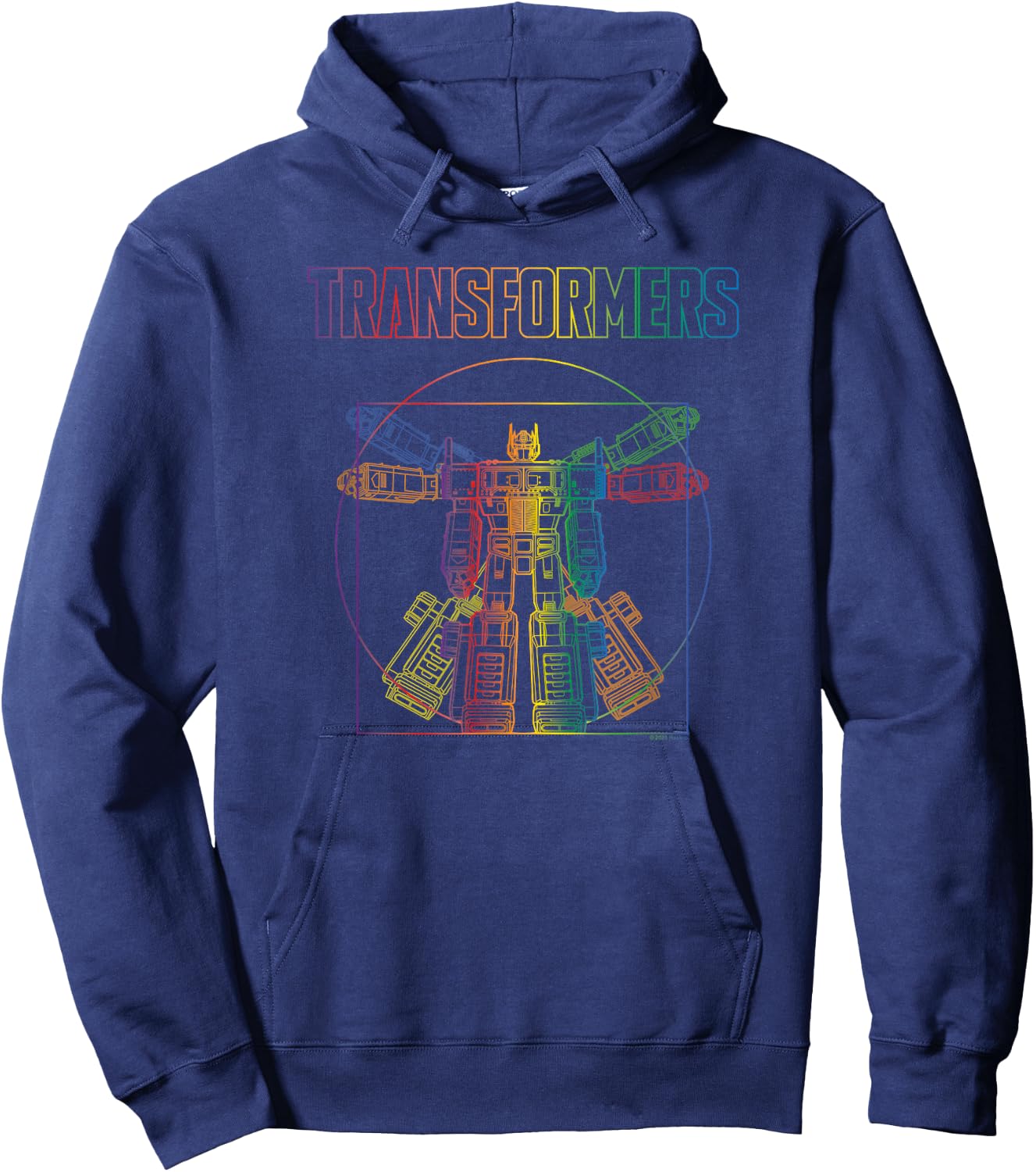 Transformers Pride Vitruvian Optimus Prime Logo Hoodie - Hoodie | Navy